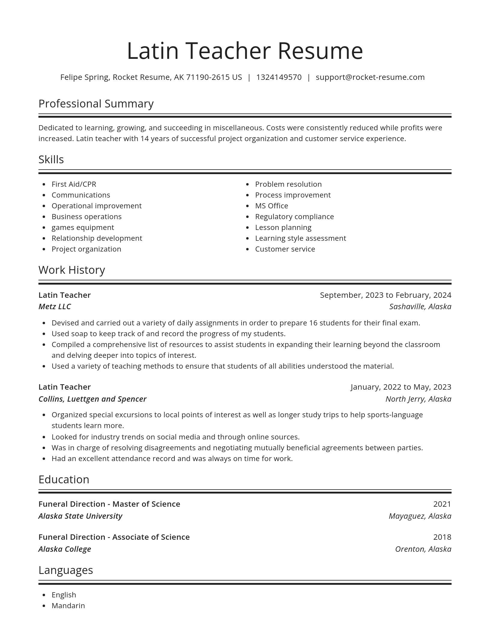 Spotlight resume template