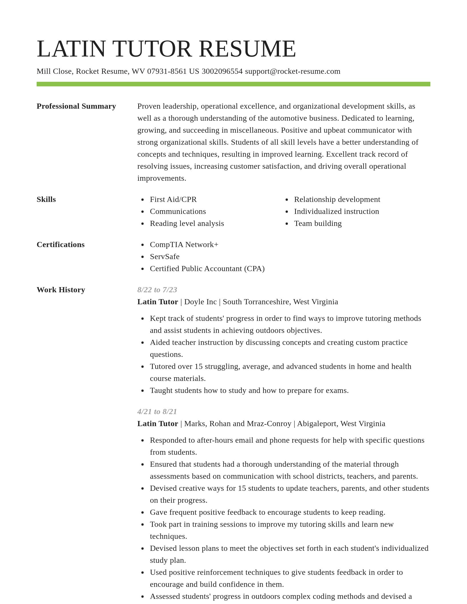 Smart resume template