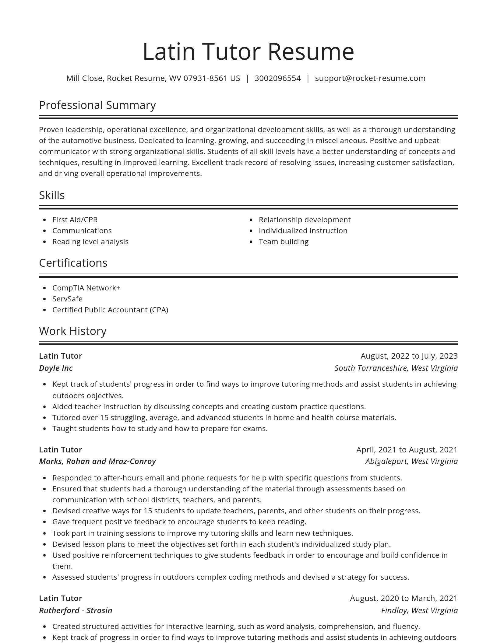 Spotlight resume template