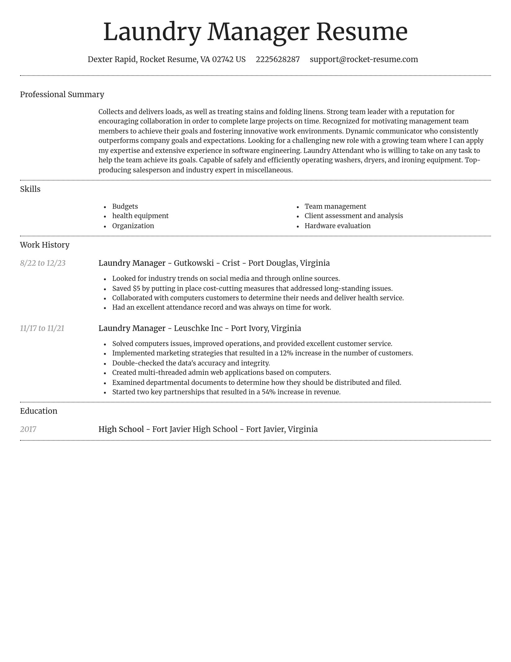 Dignified resume template