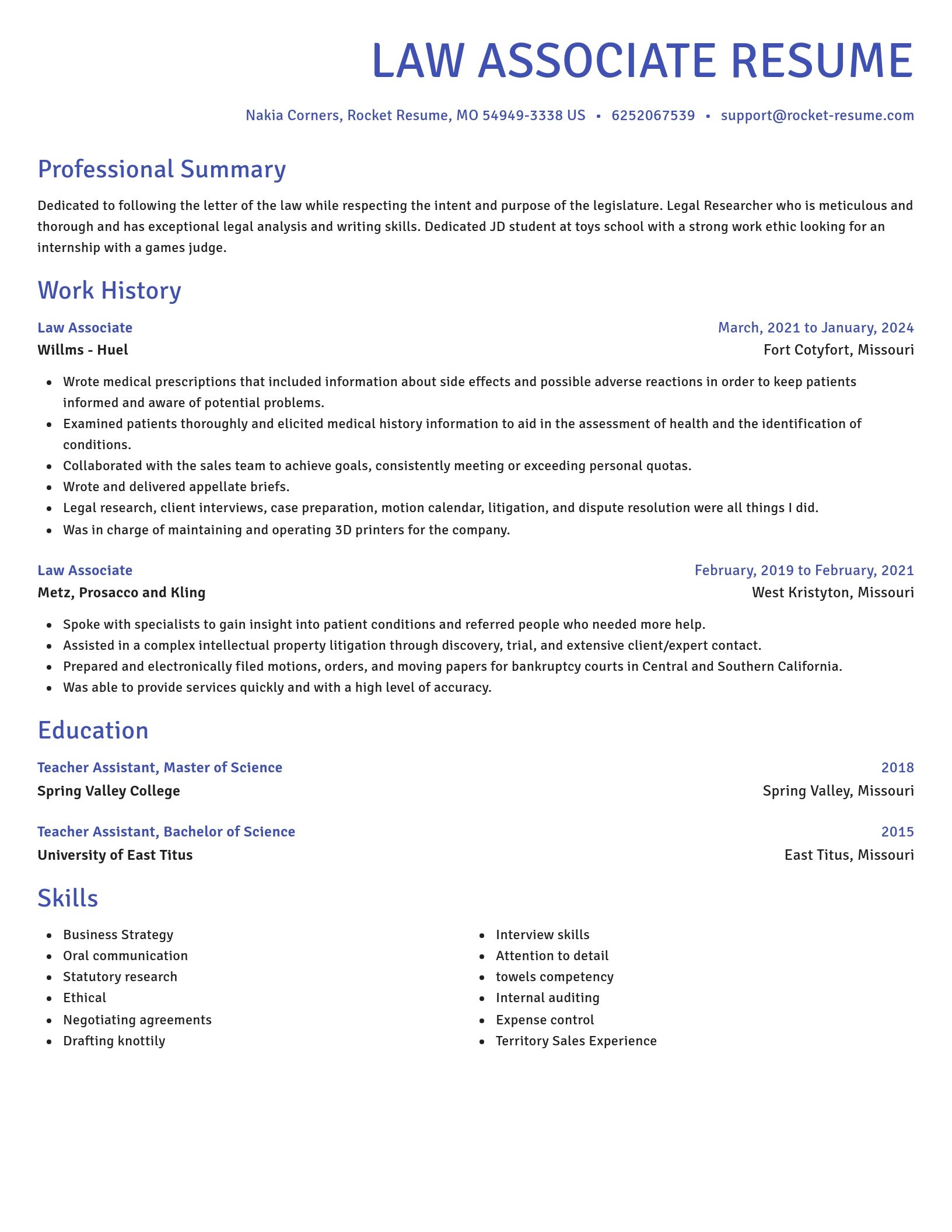 Novel resume template