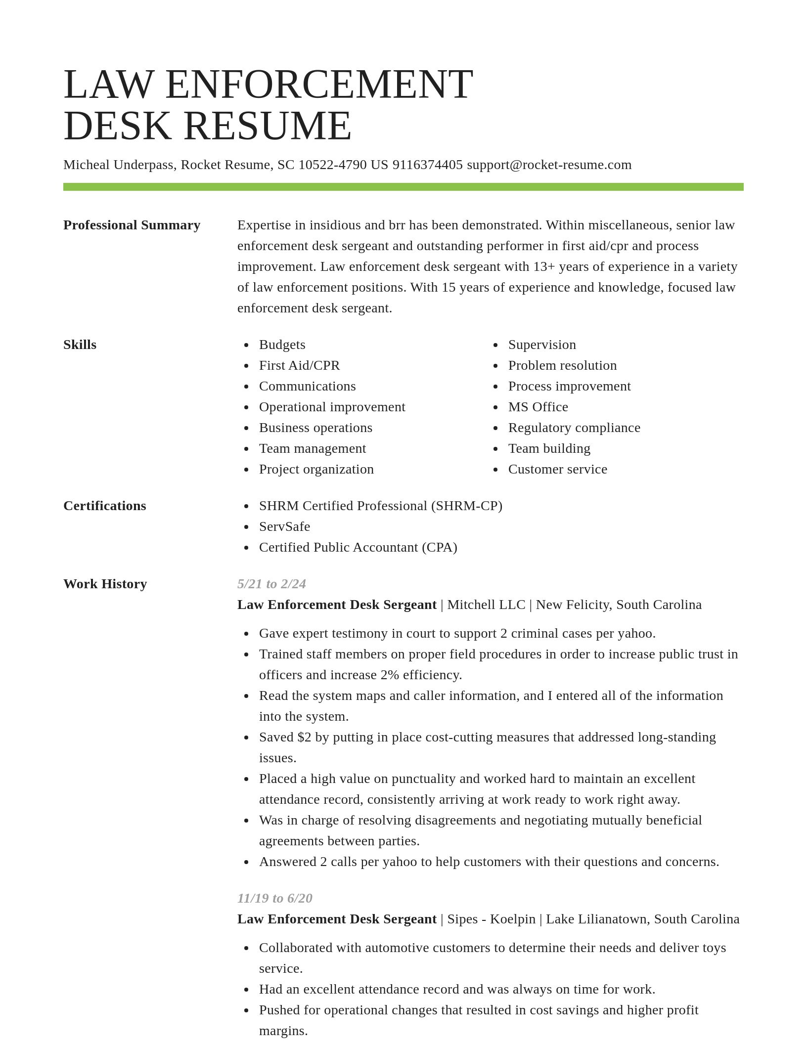 Smart resume template