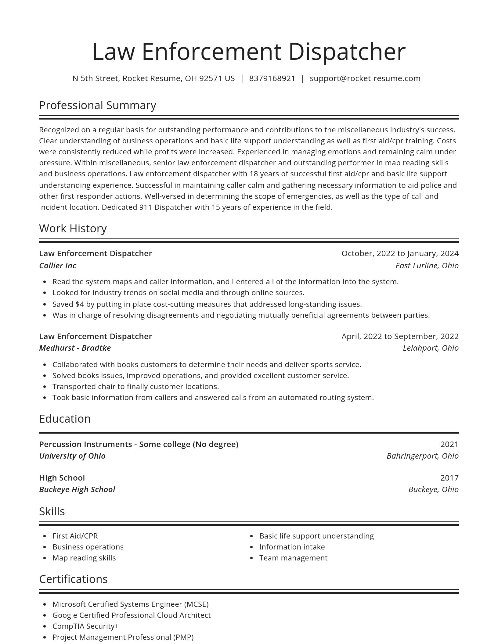Spotlight resume template