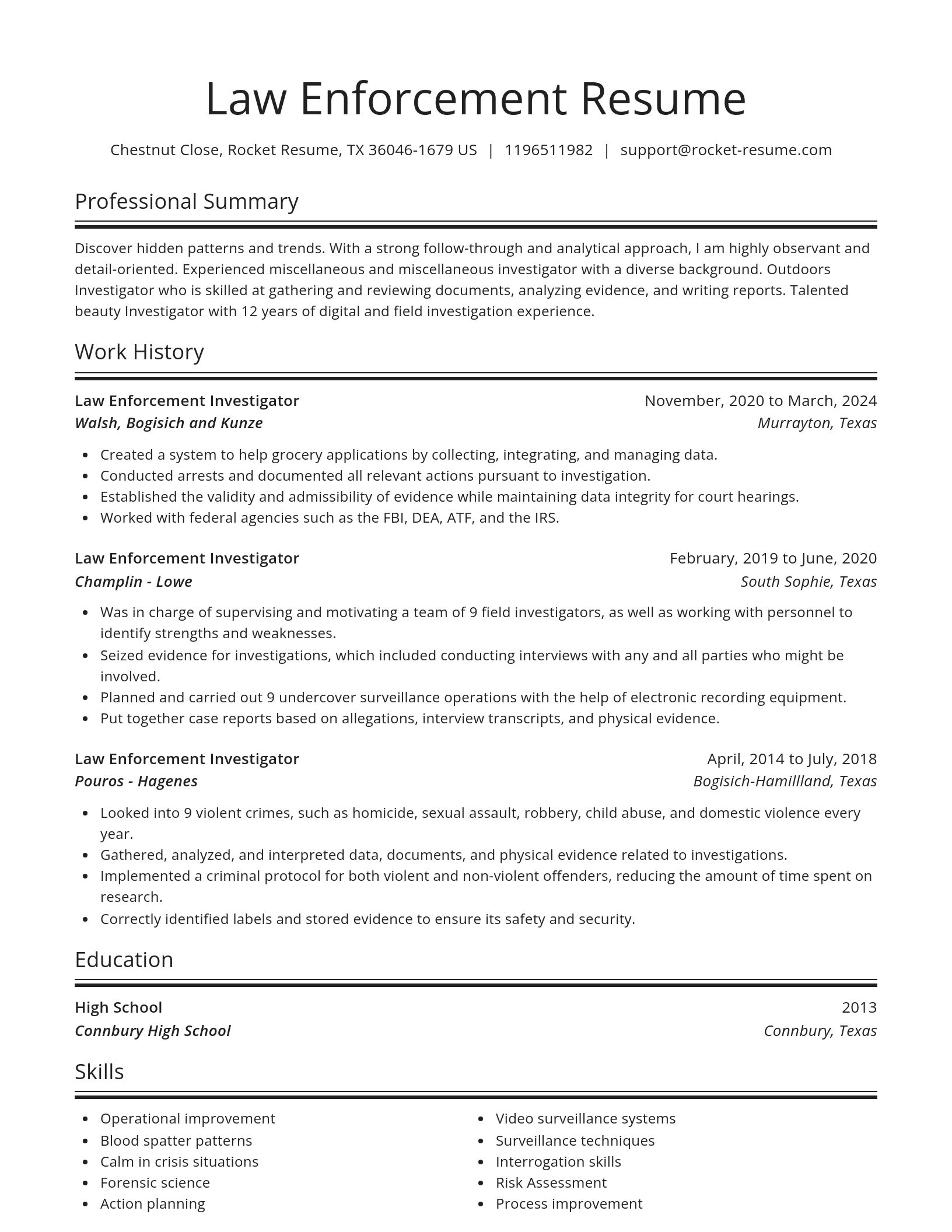 Spotlight resume template
