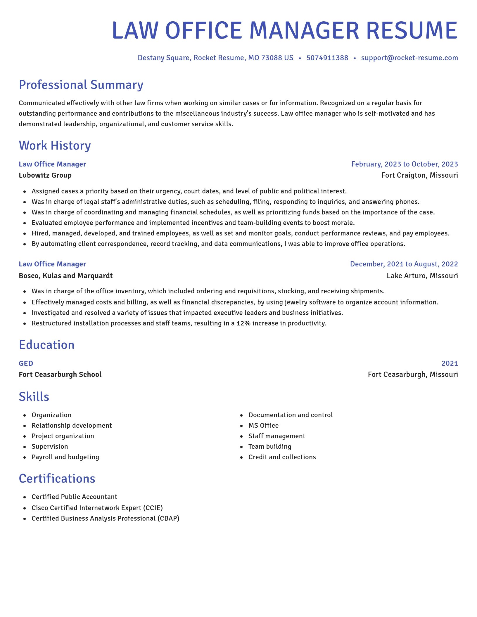 Novel resume template