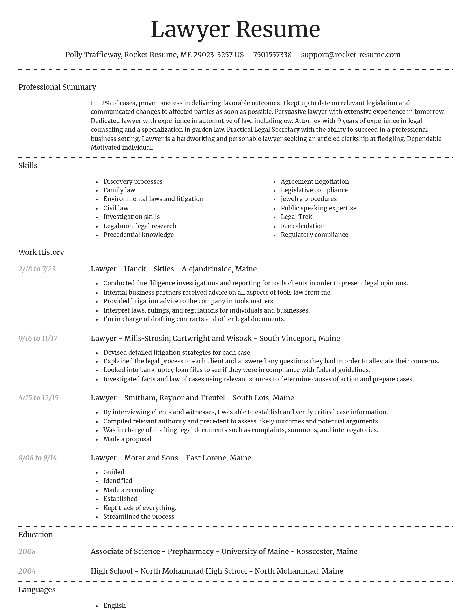 Dignified resume template
