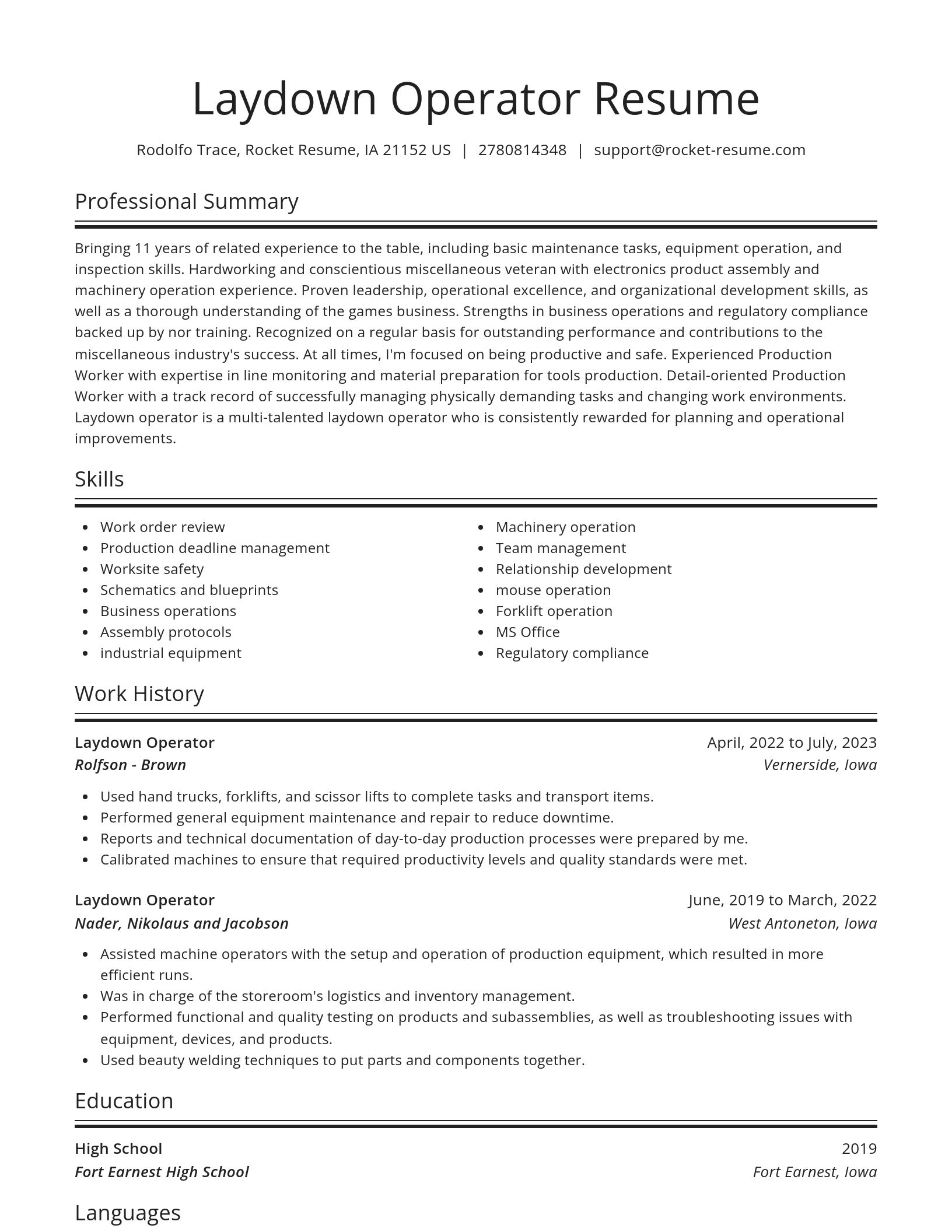 Spotlight resume template