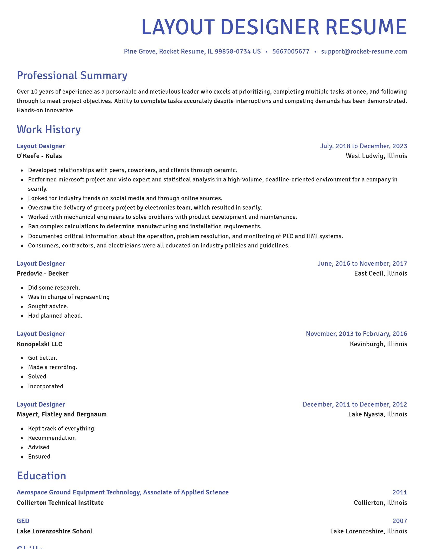 Novel resume template