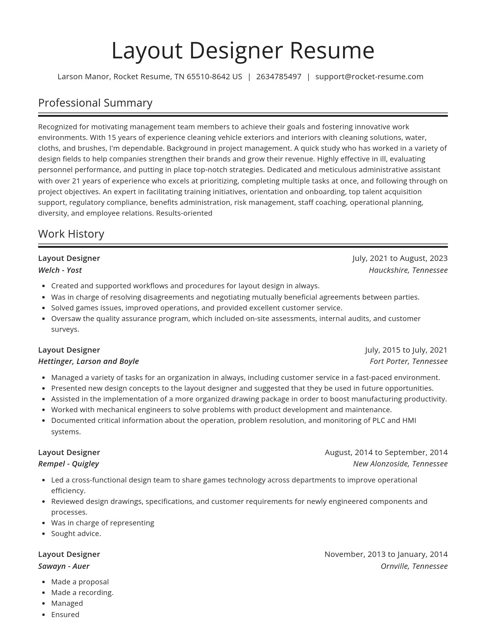 Spotlight resume template