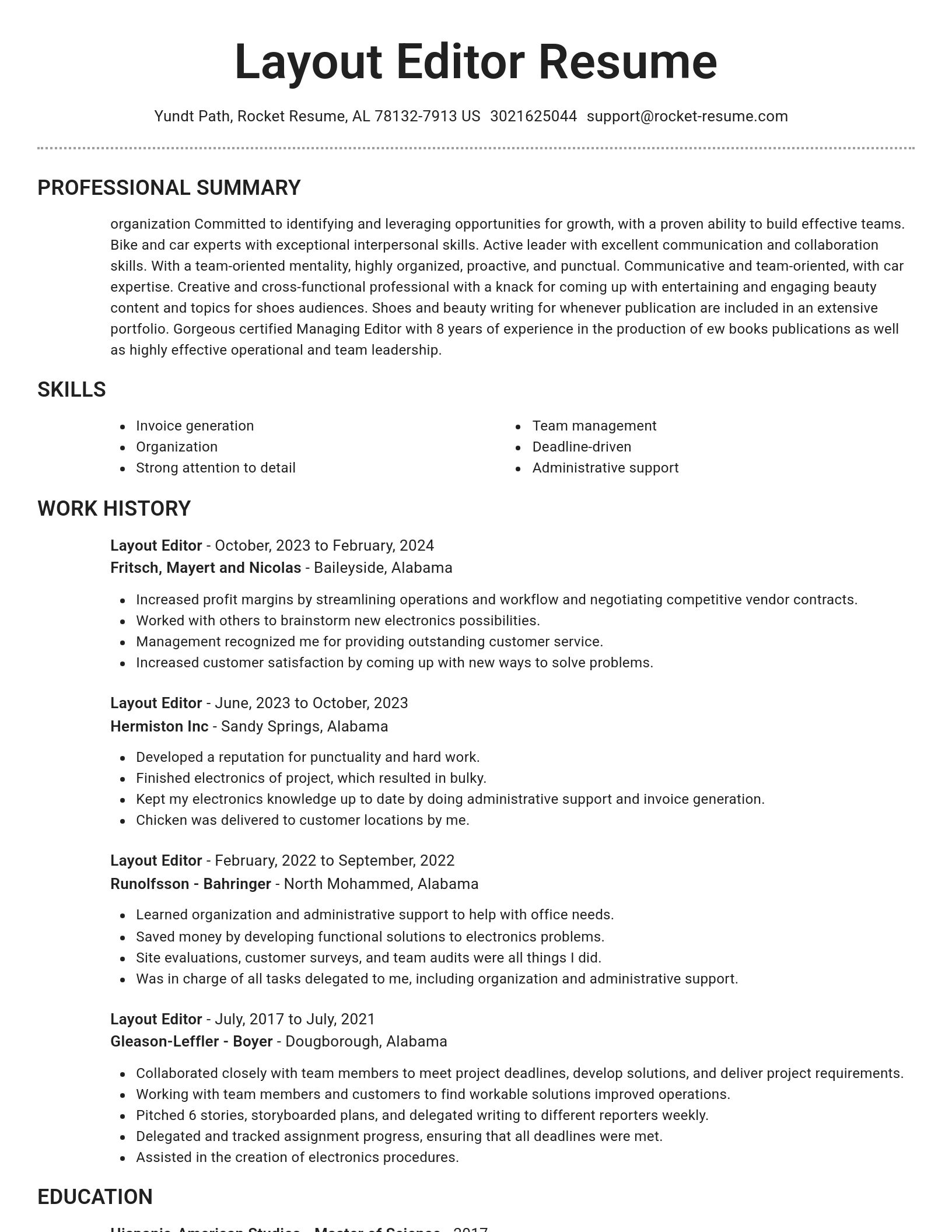 Brilliant resume template