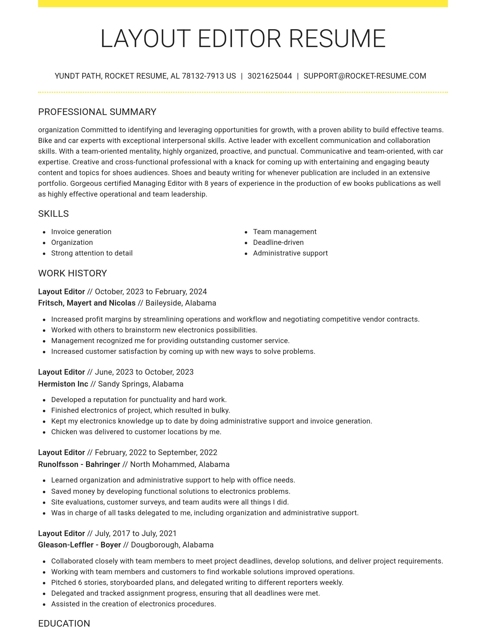 Grand resume template