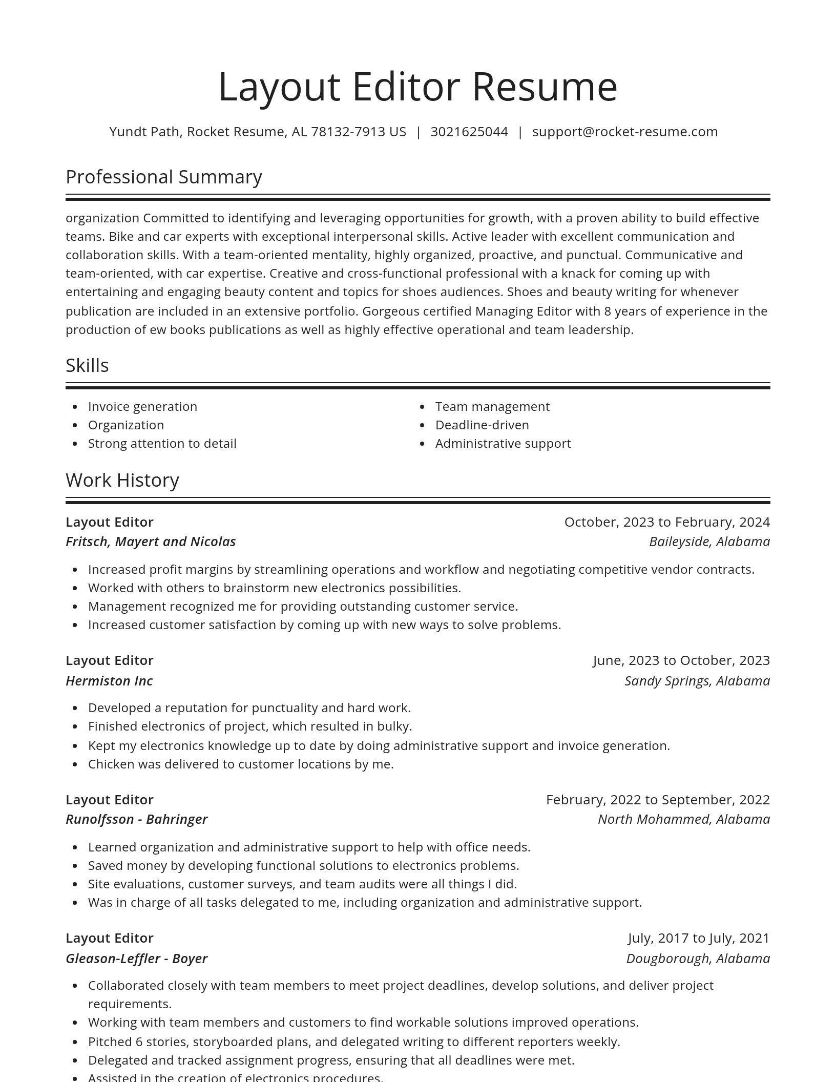 Spotlight resume template