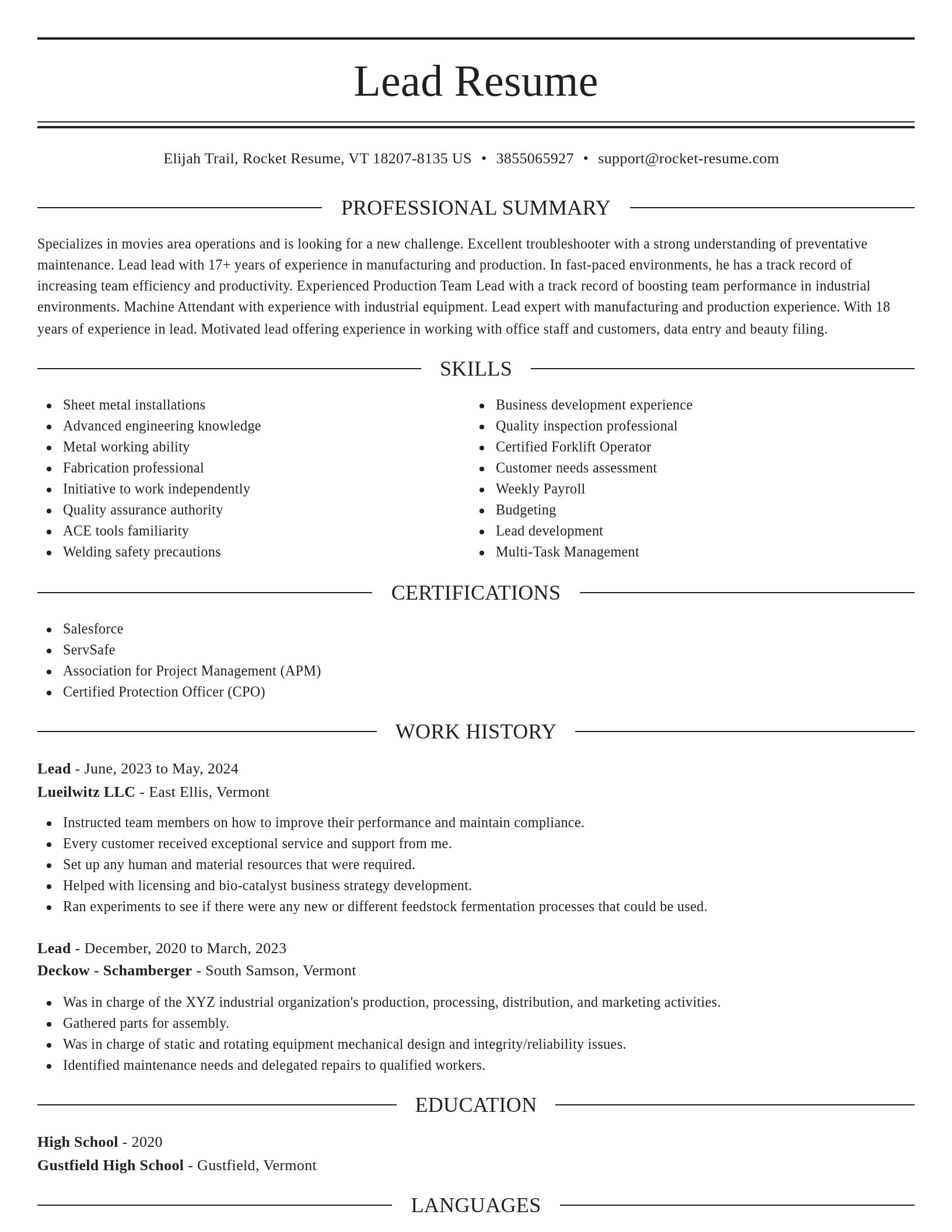 Elegant resume template