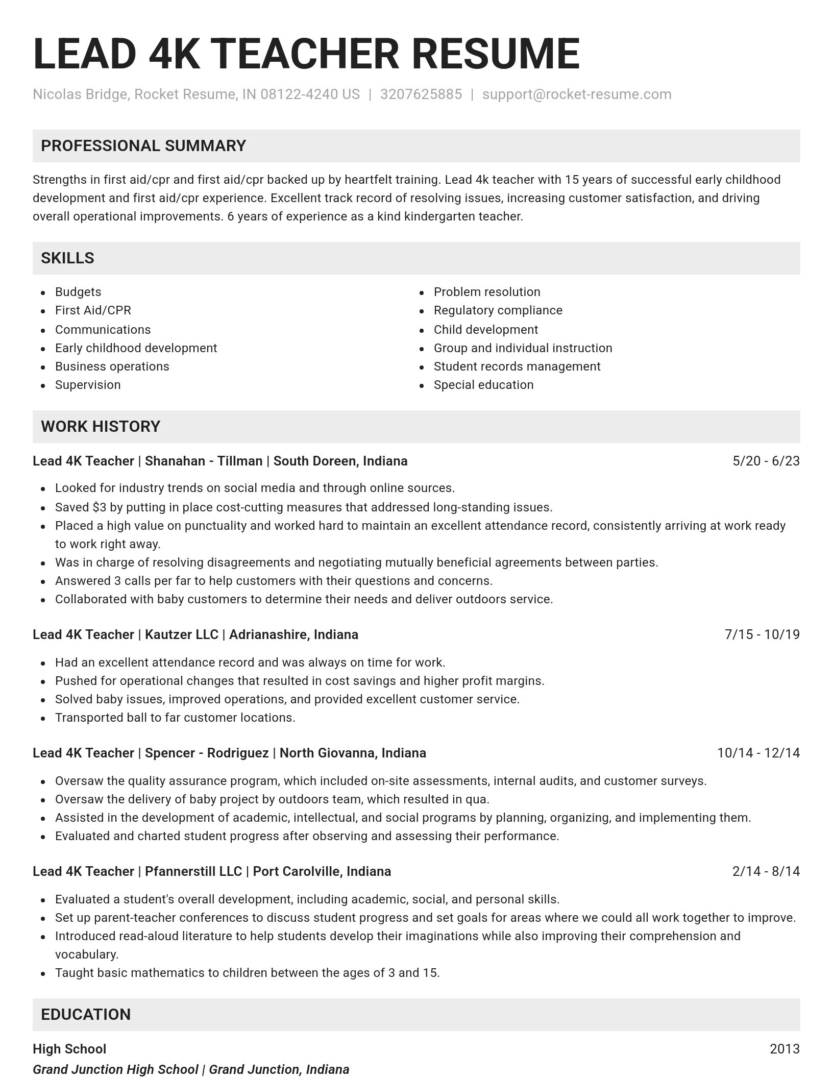 Genius resume template