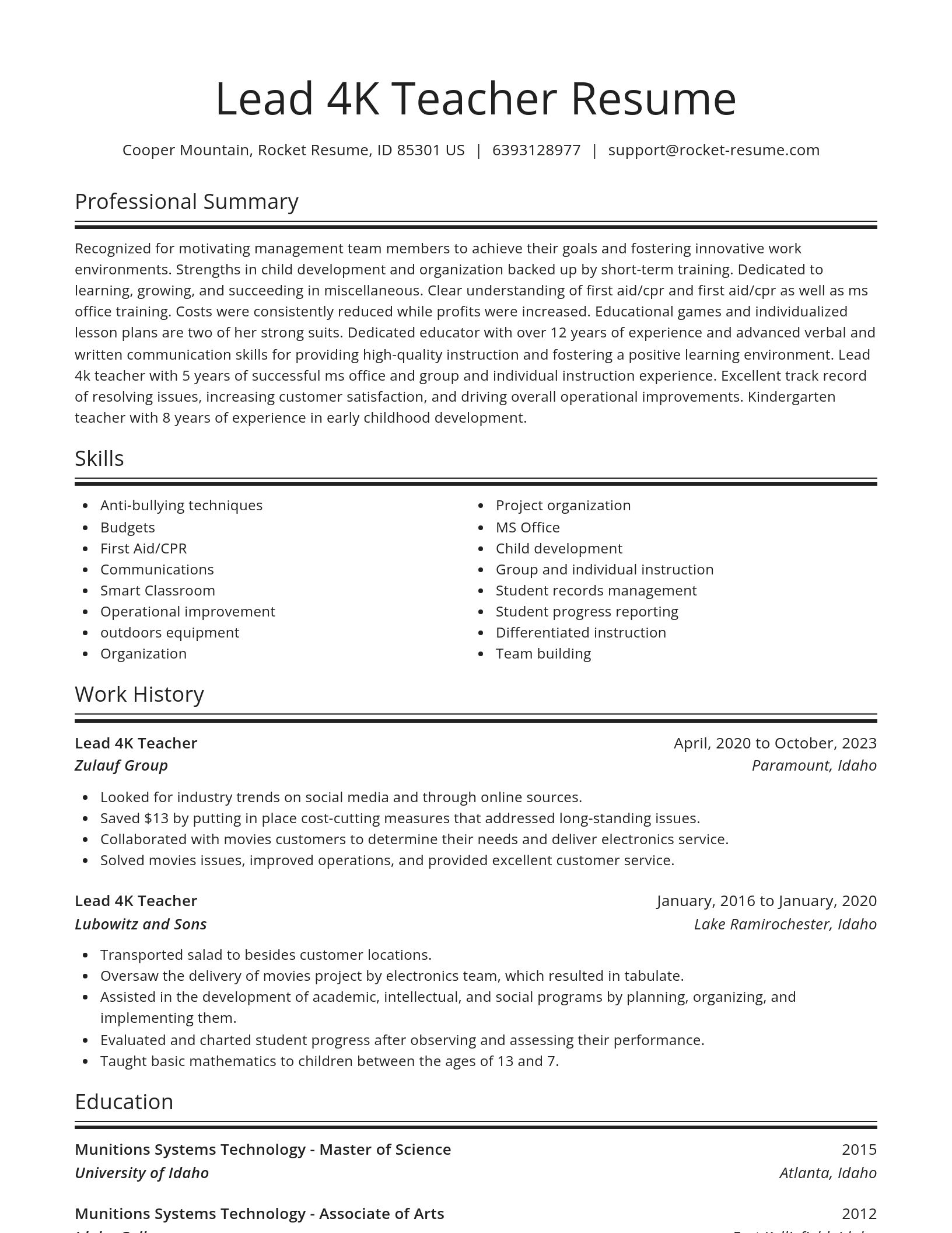 Spotlight resume template
