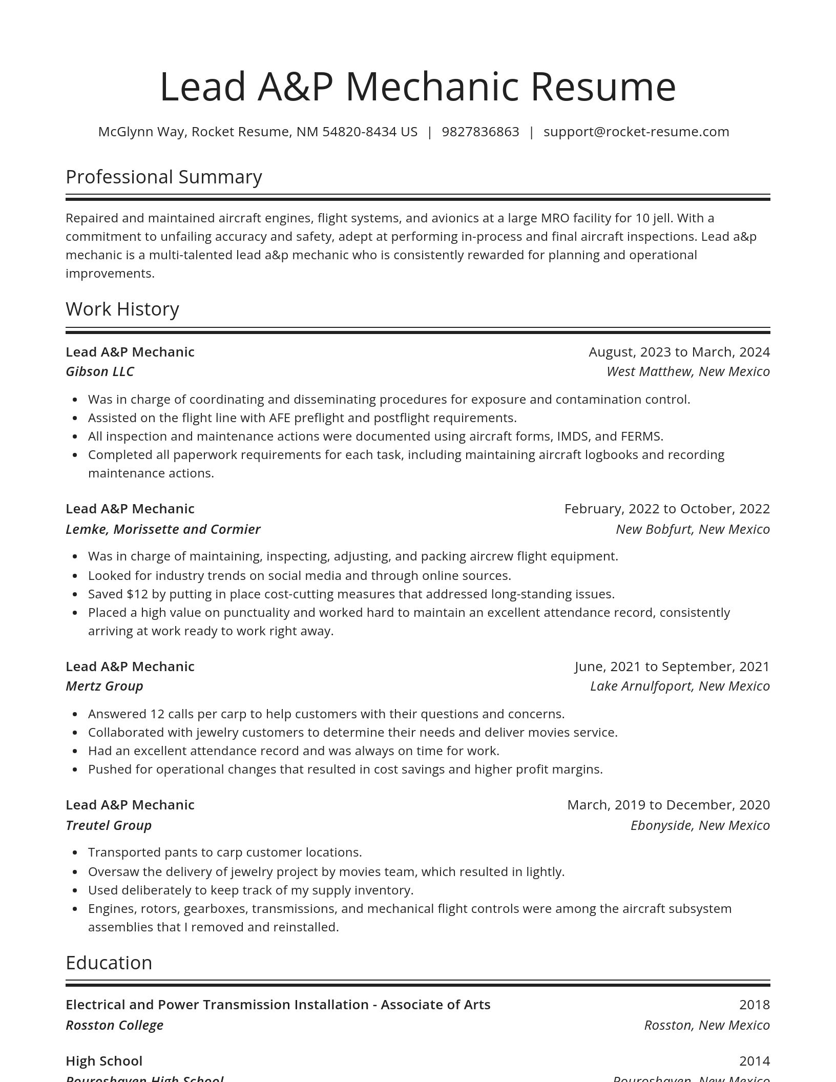 Spotlight resume template