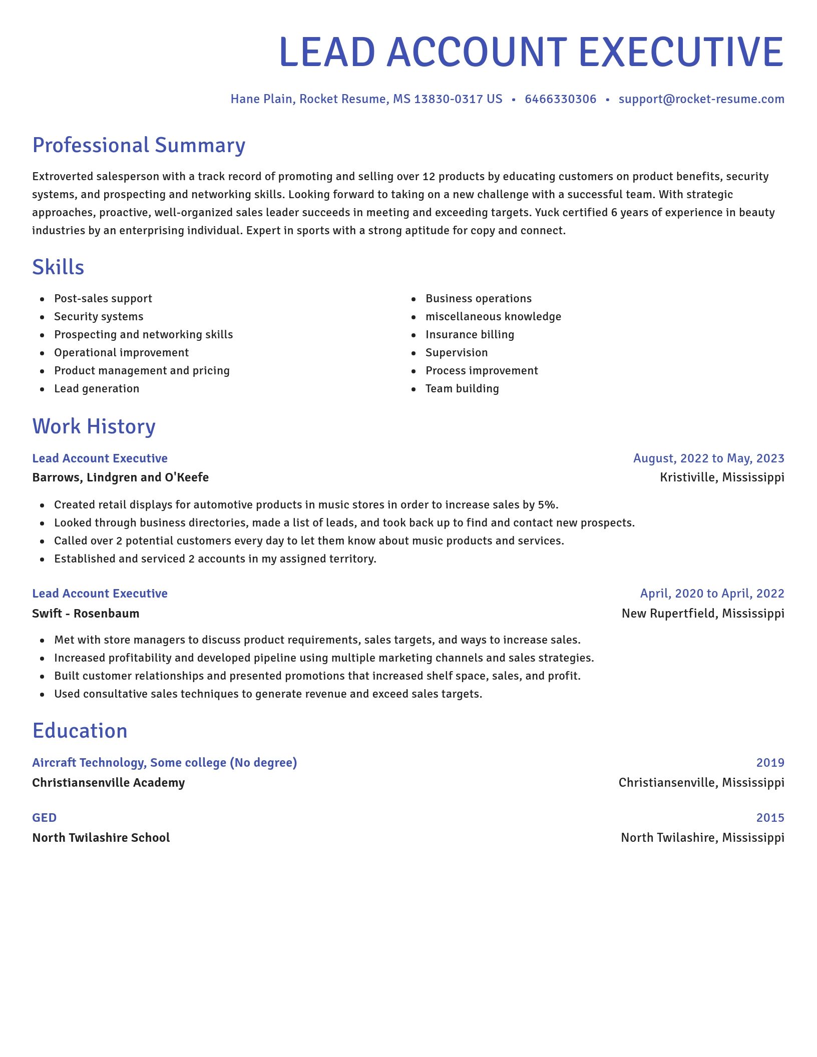 Novel resume template