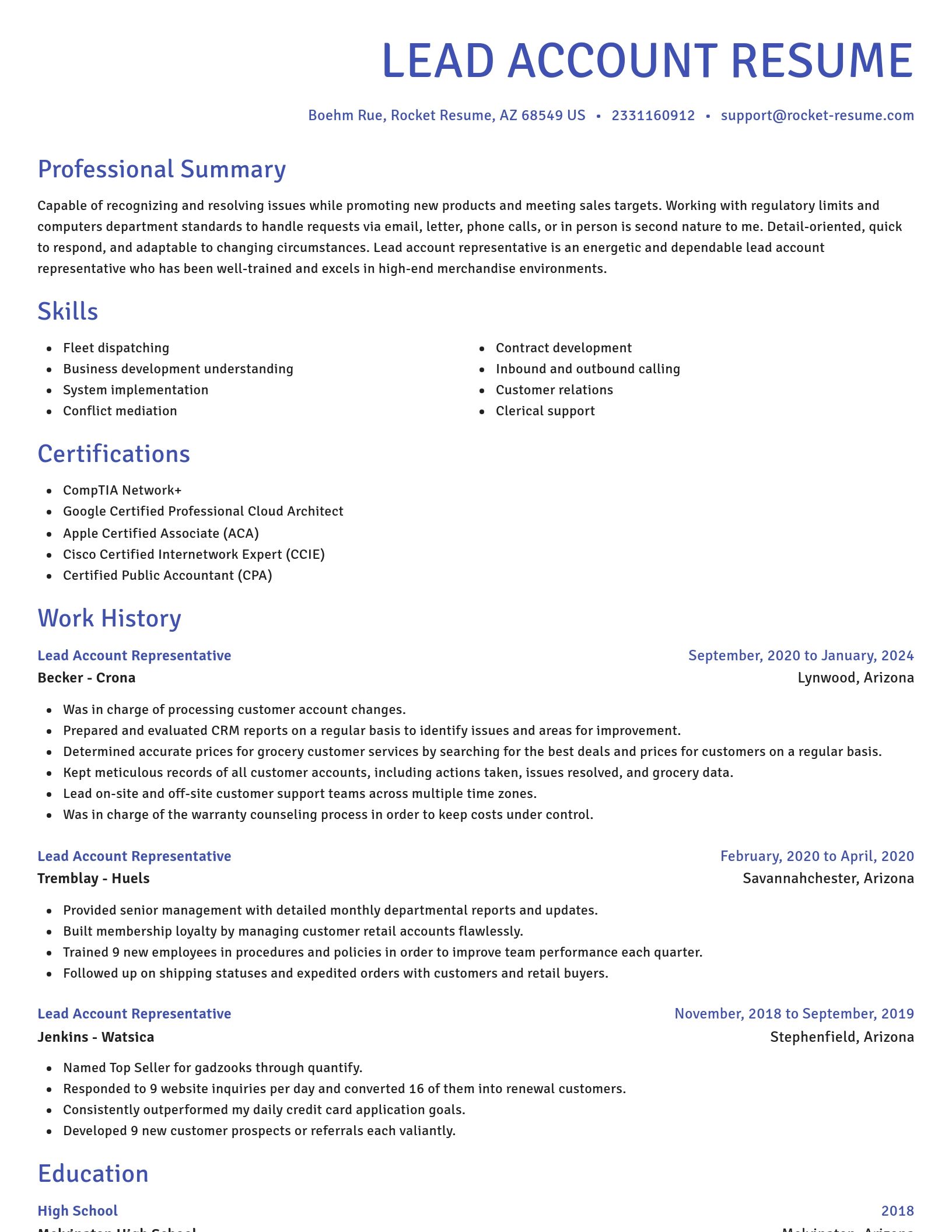 Novel resume template