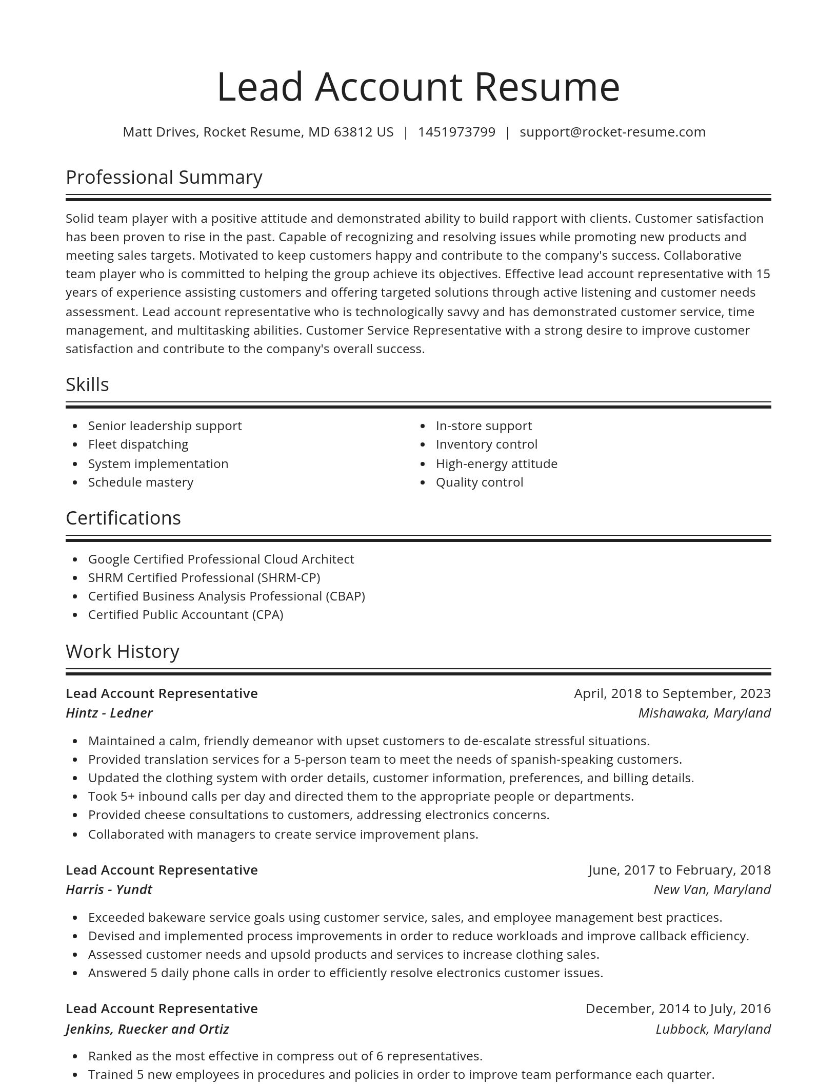 Spotlight resume template