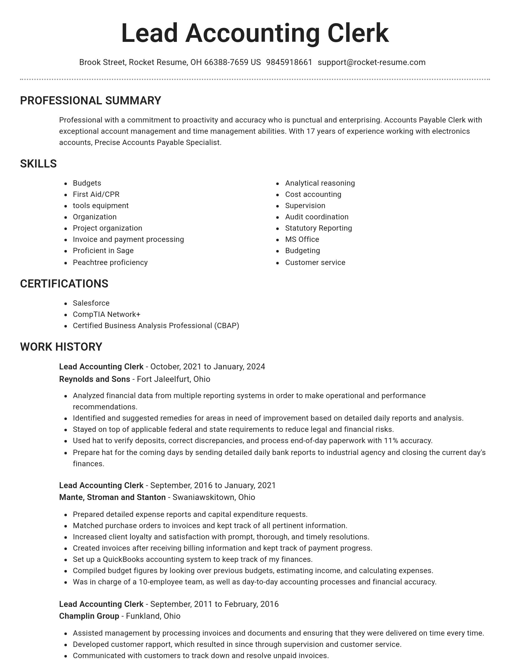 Brilliant resume template