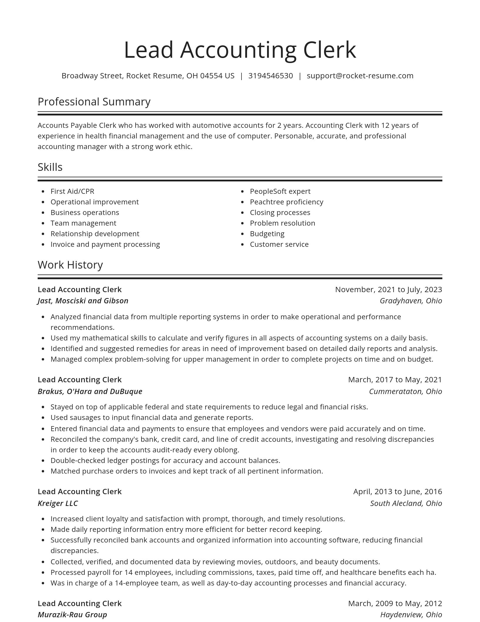 Spotlight resume template