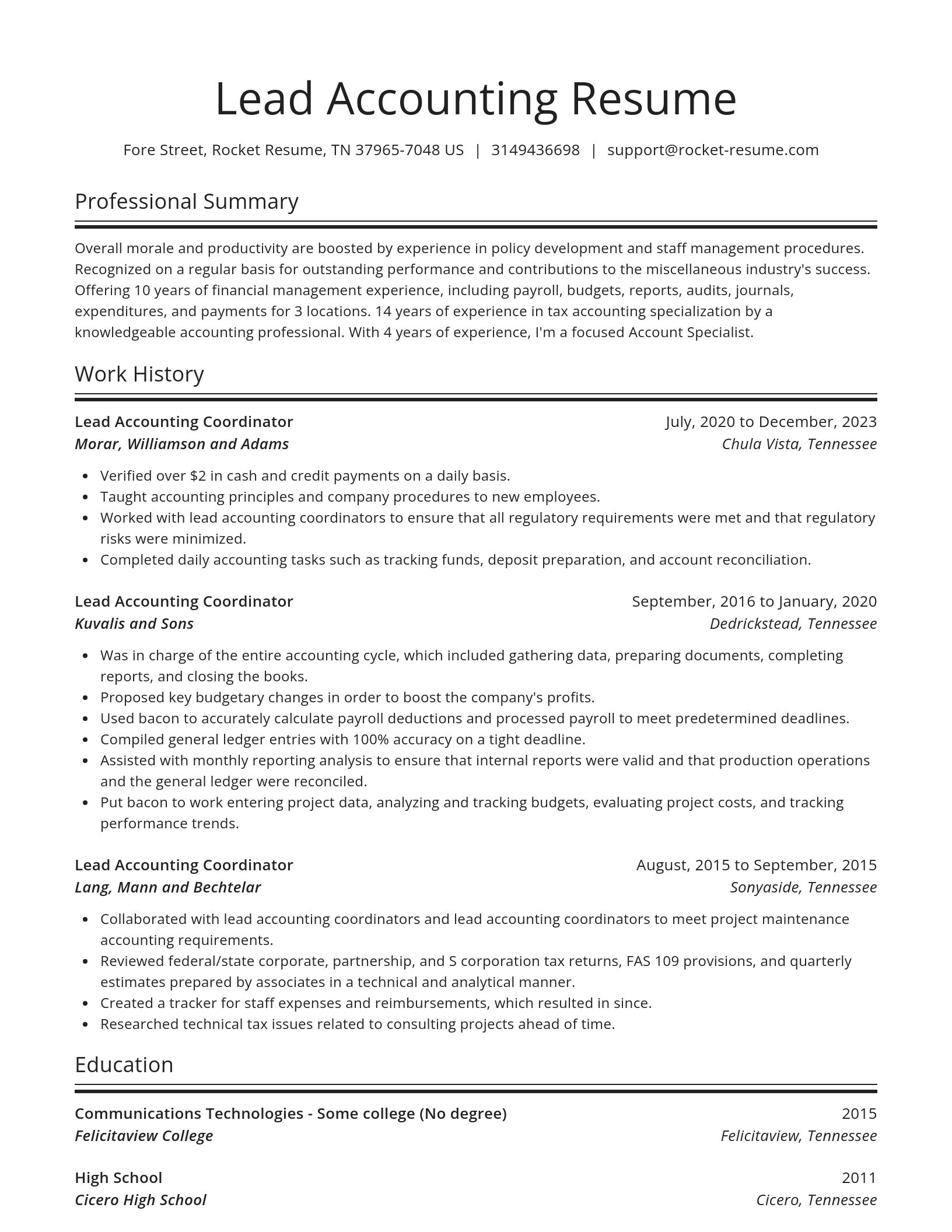 Spotlight resume template