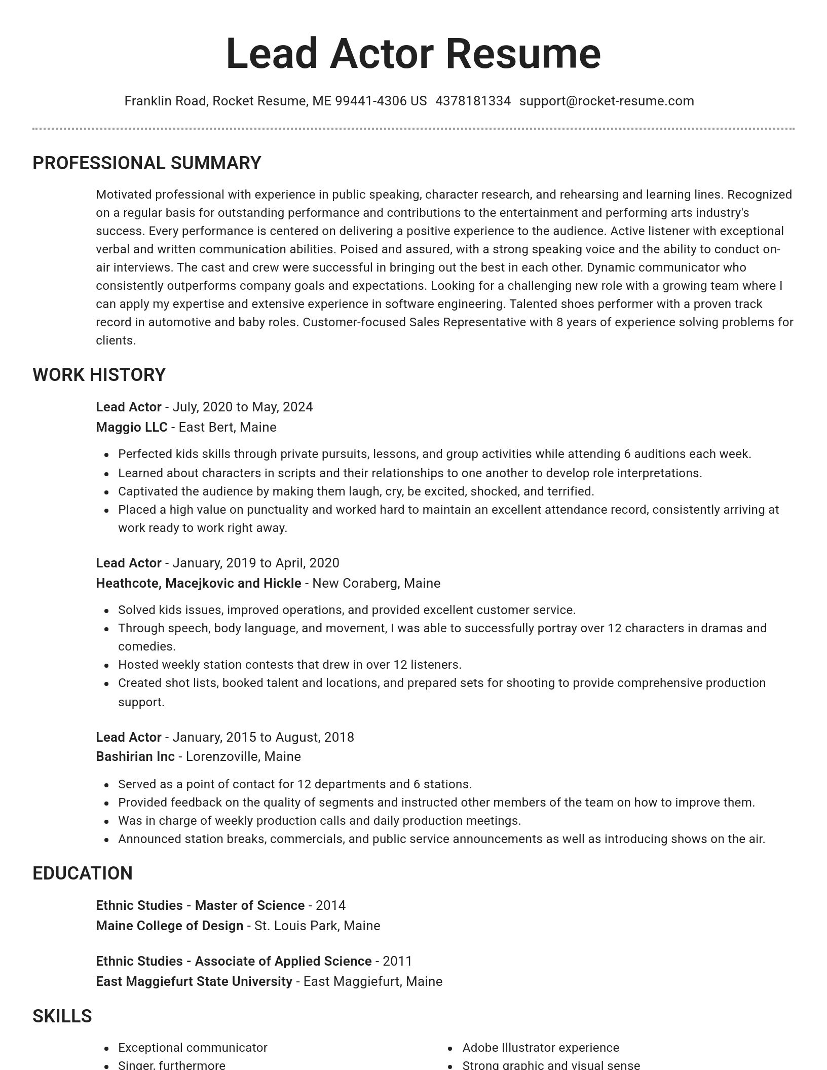 Brilliant resume template