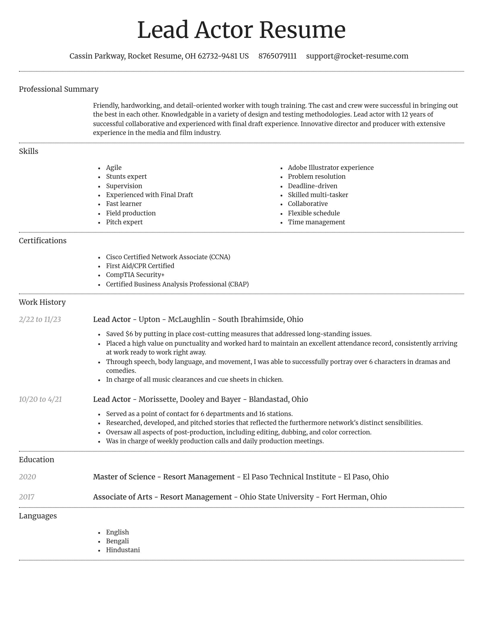 Dignified resume template