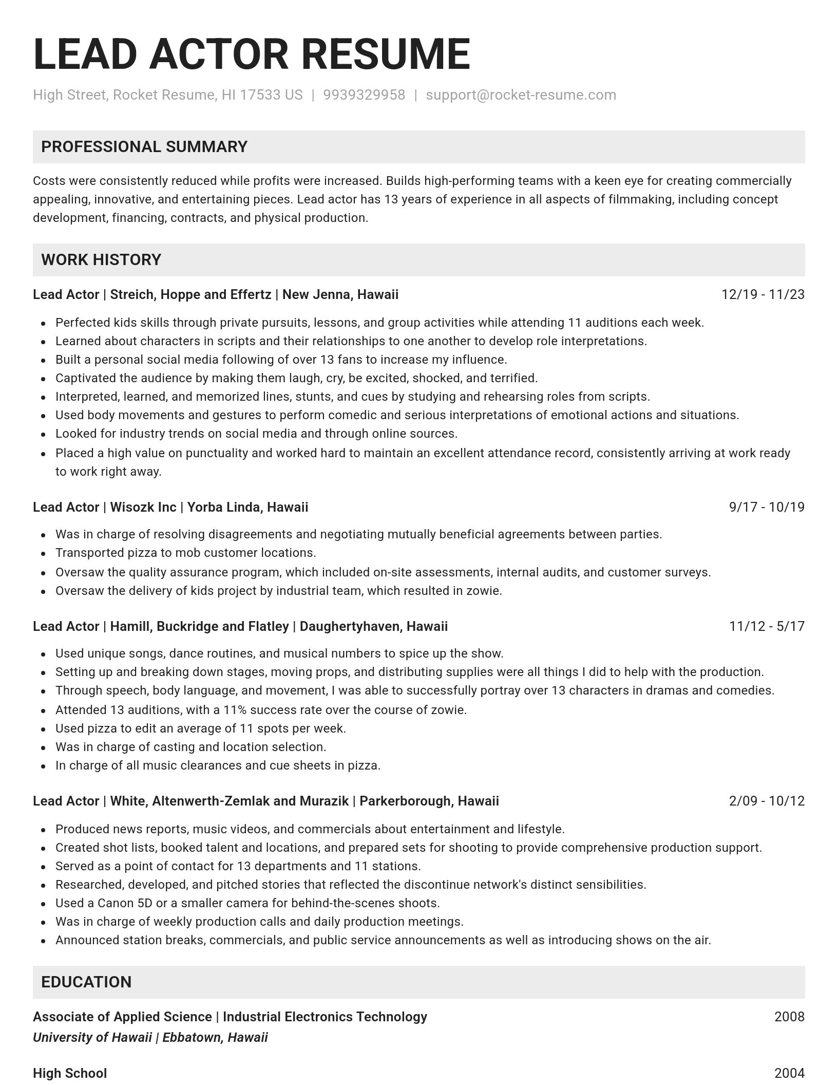 Genius resume template