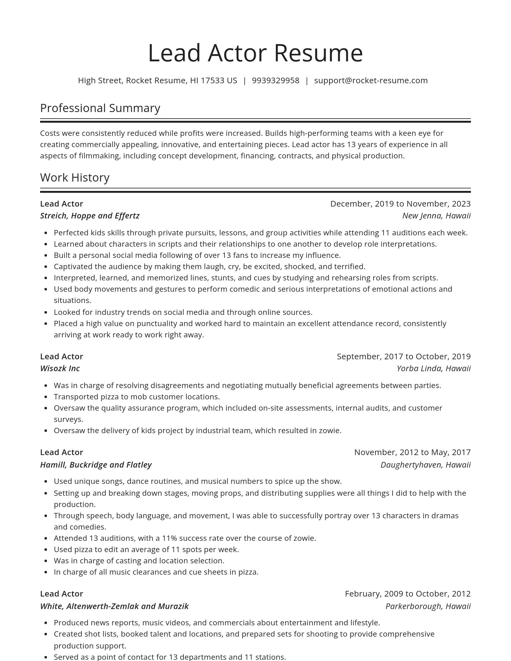 Spotlight resume template