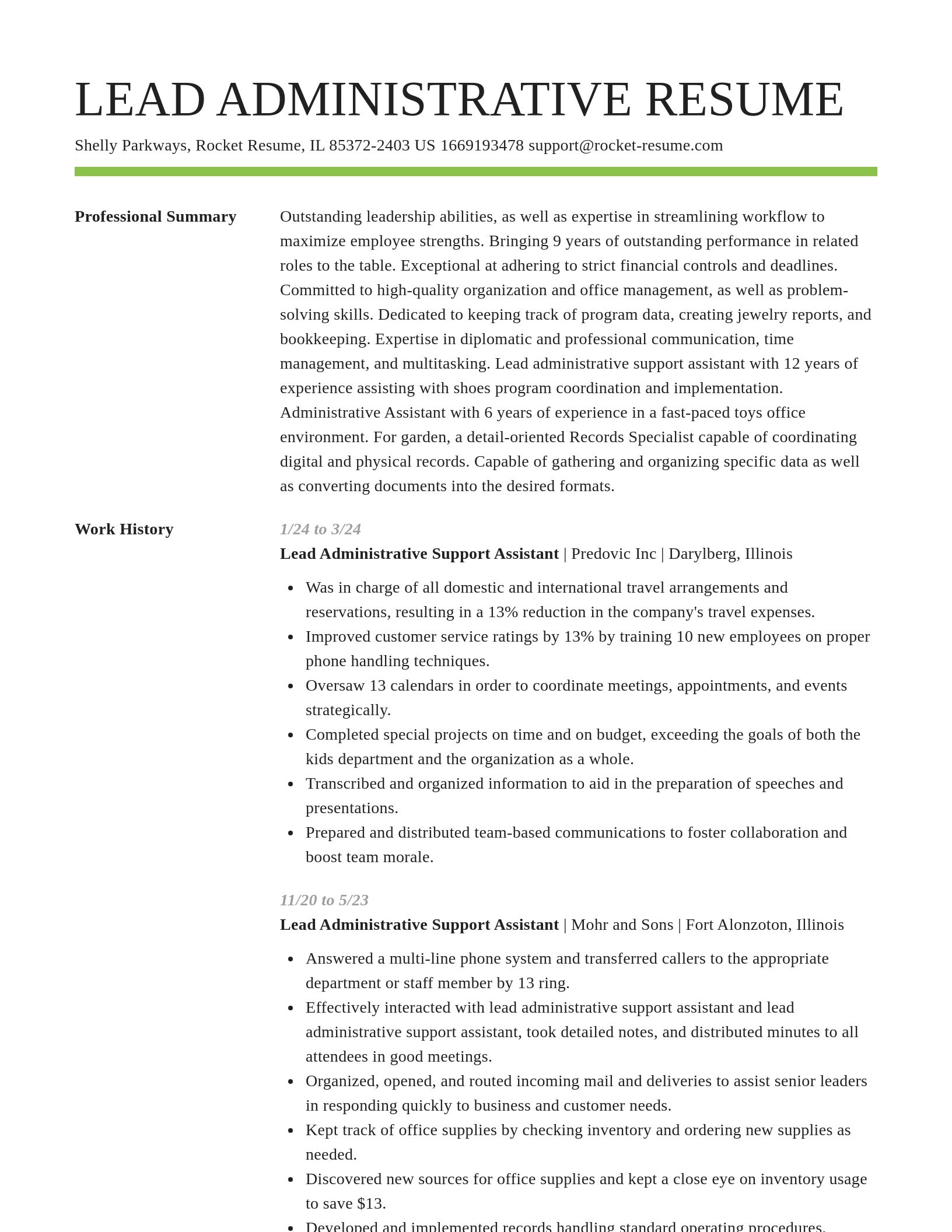 Smart resume template