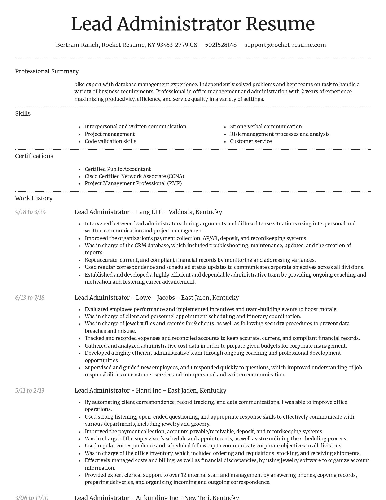 Dignified resume template