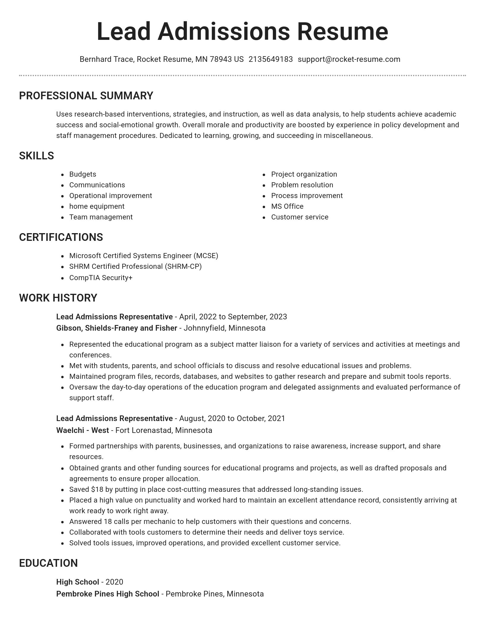 Brilliant resume template