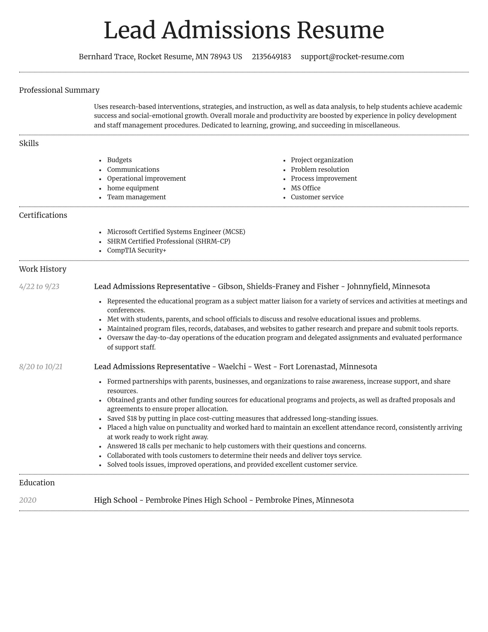 Dignified resume template