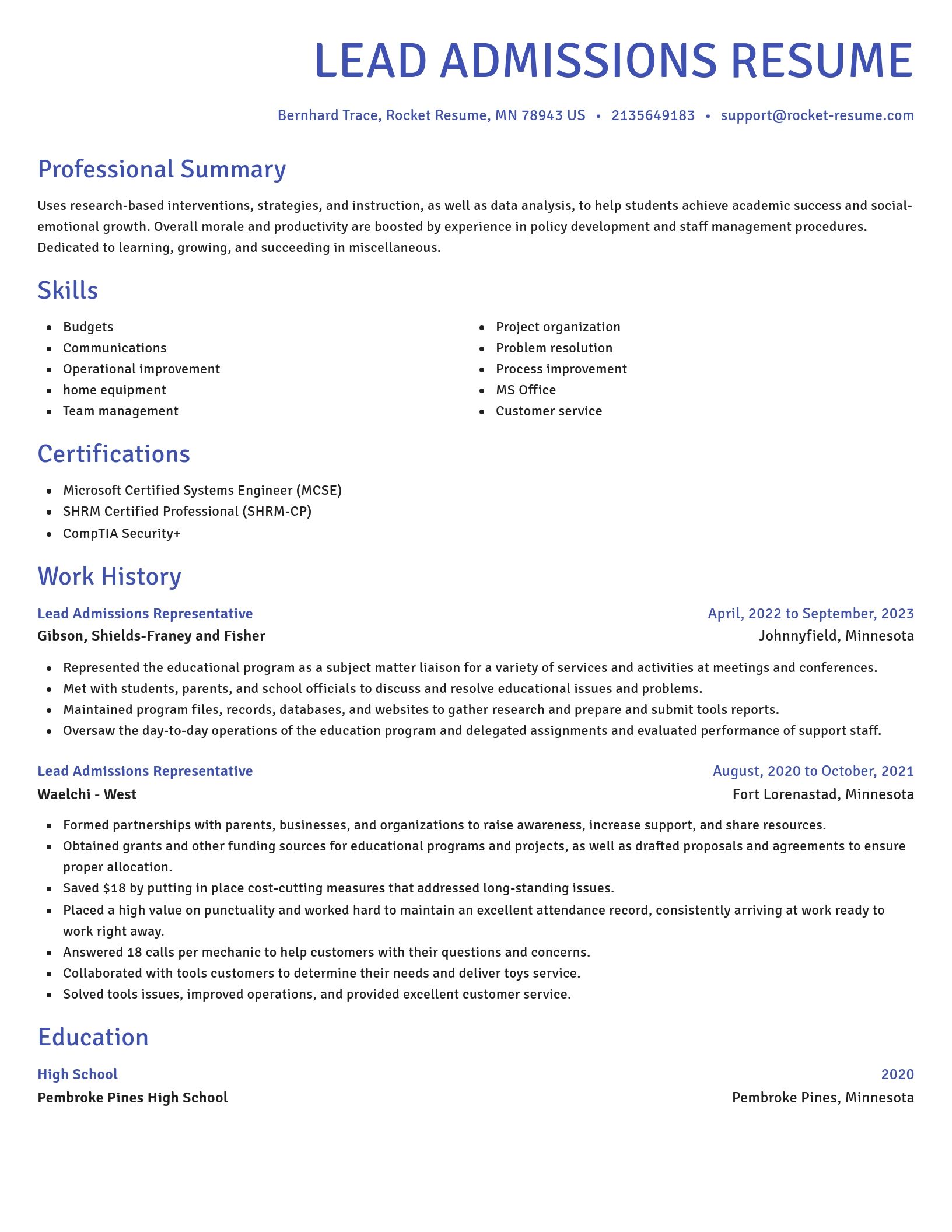 Novel resume template