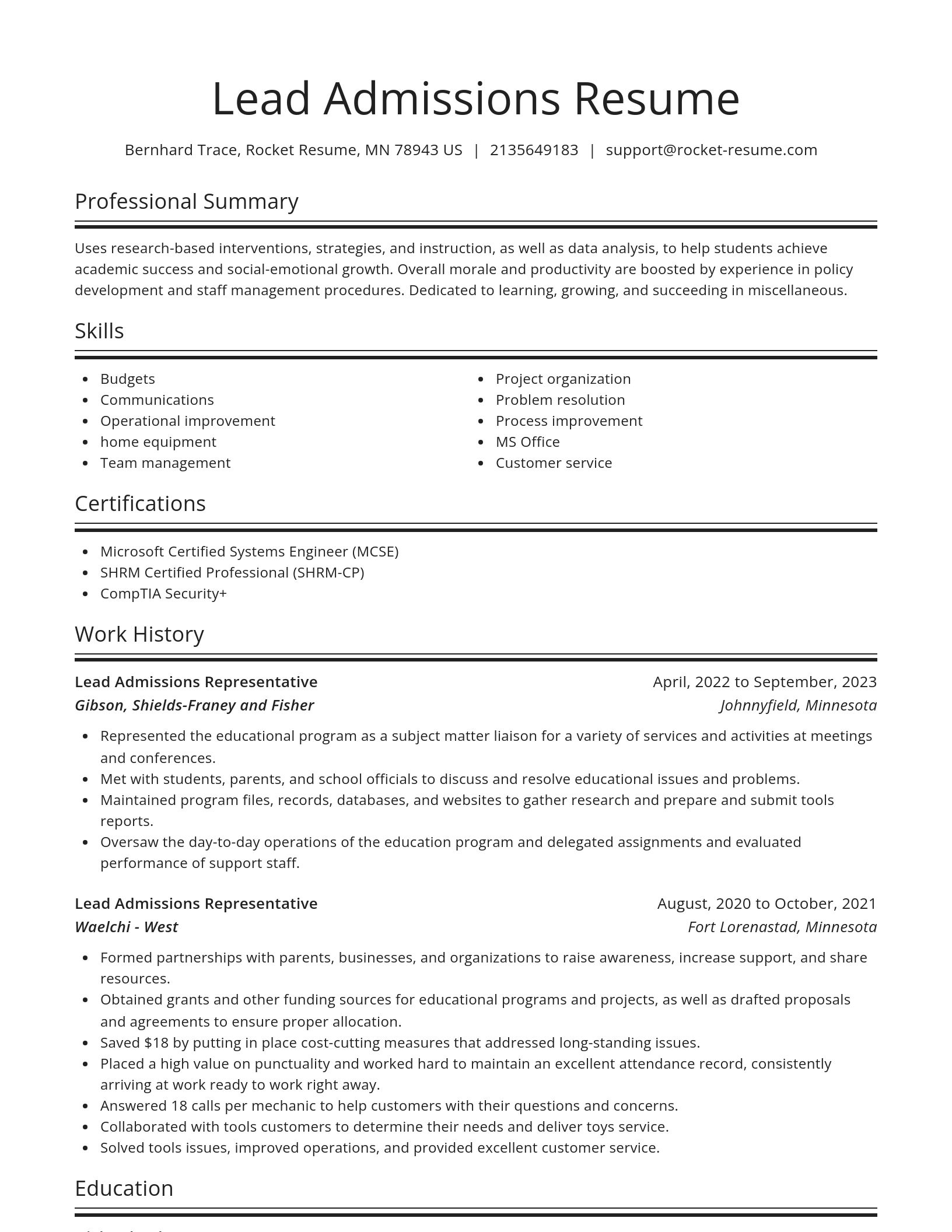 Spotlight resume template