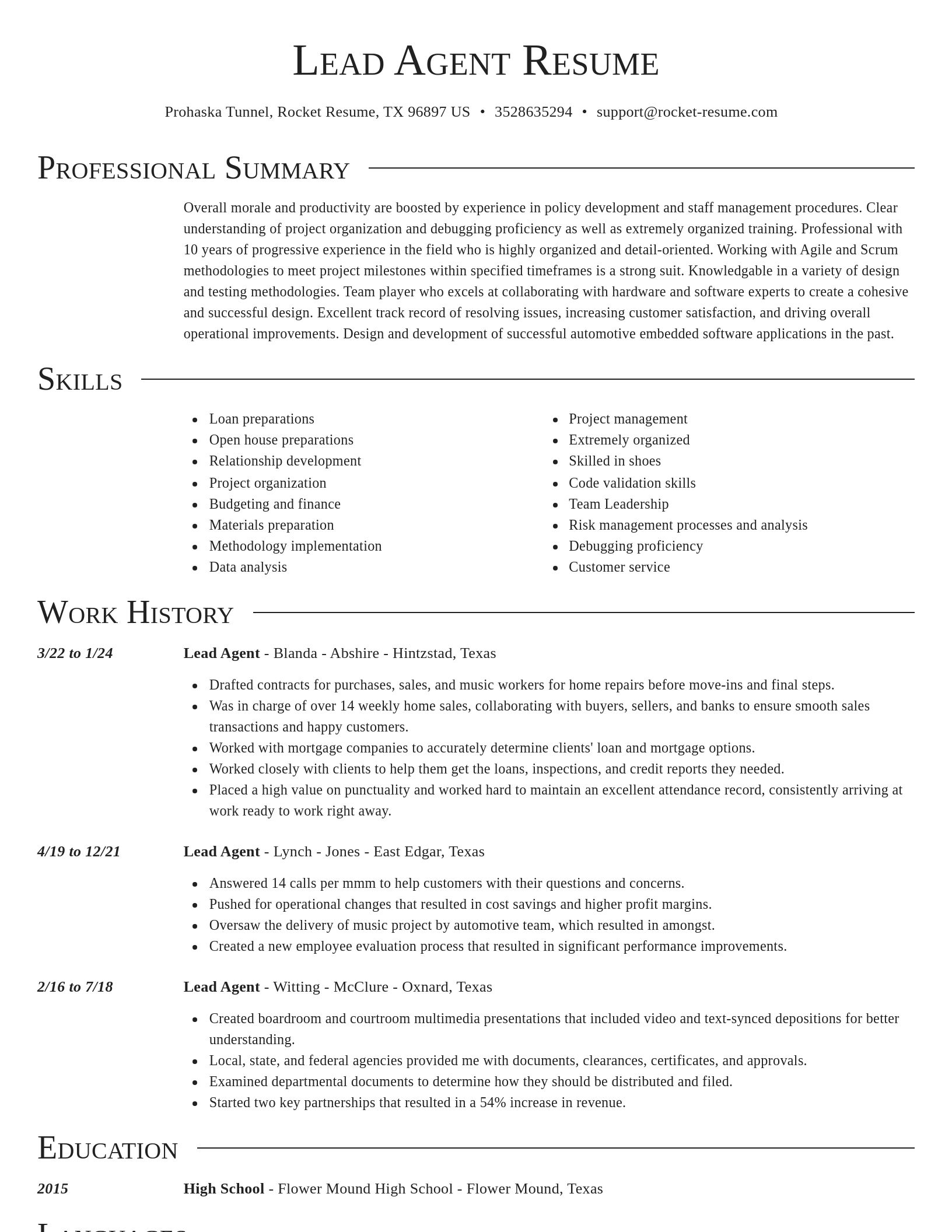 Director resume template