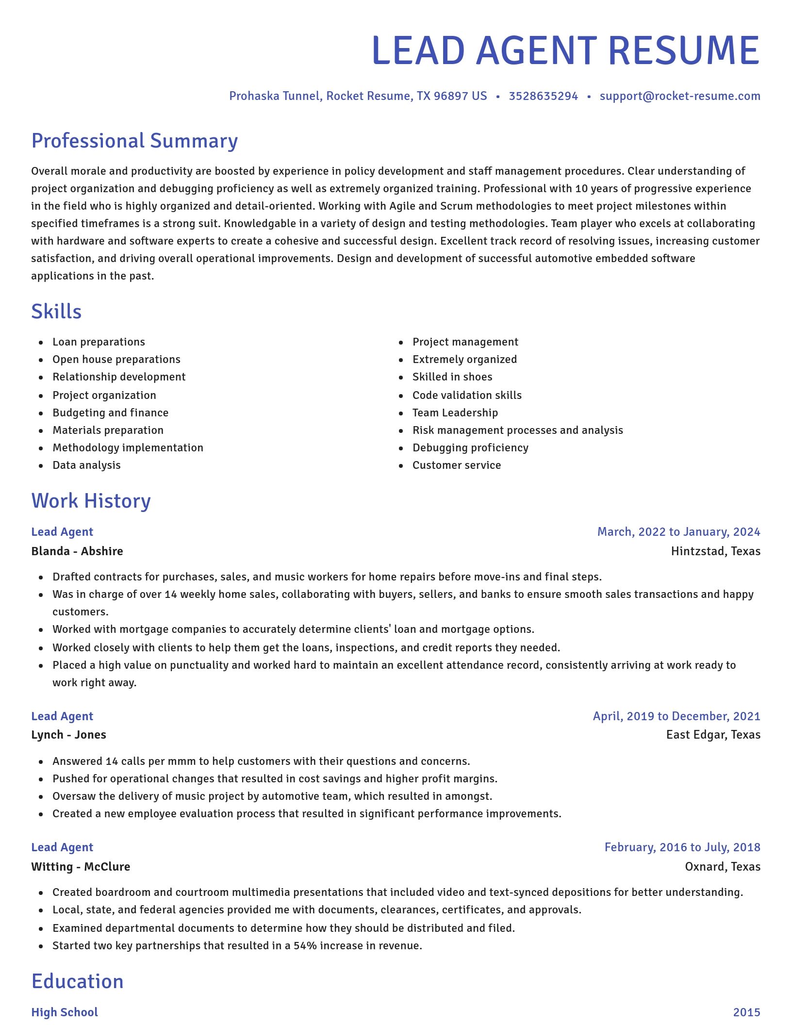 Novel resume template