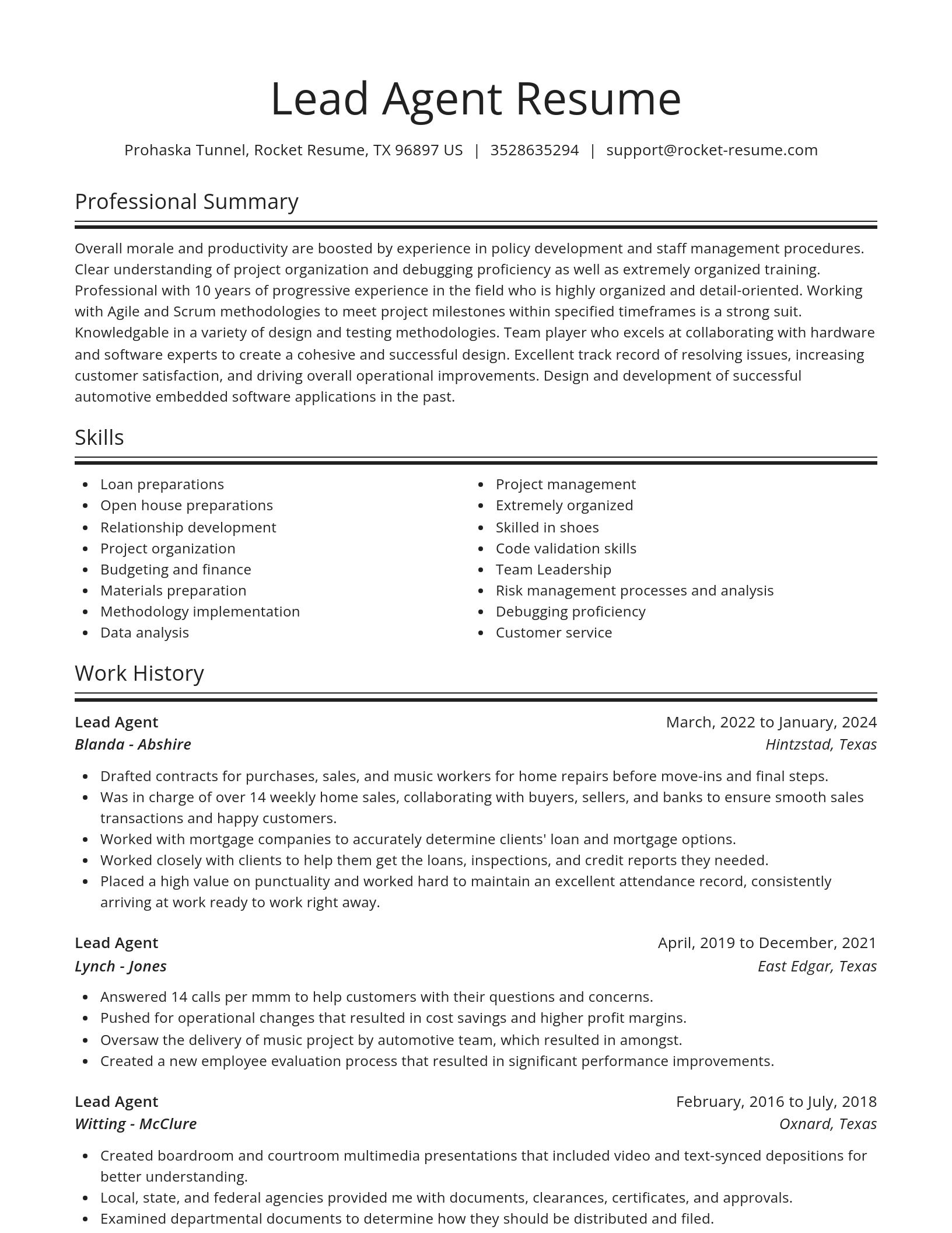 Spotlight resume template
