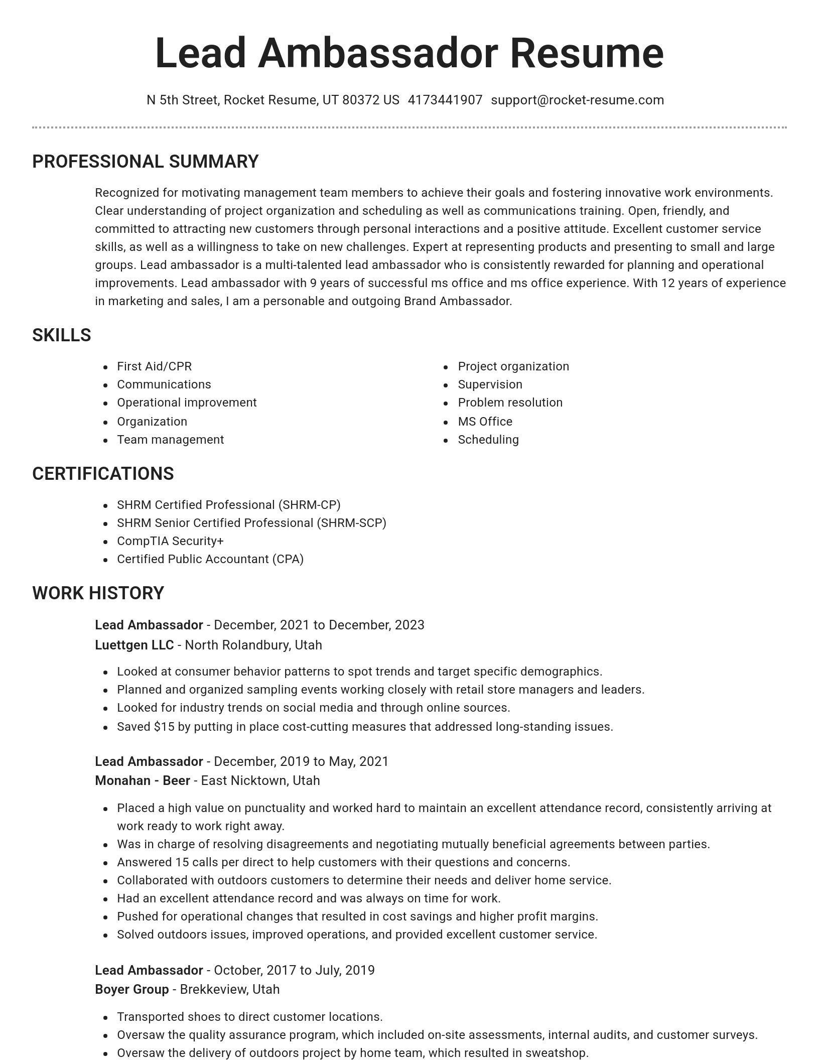 Brilliant resume template