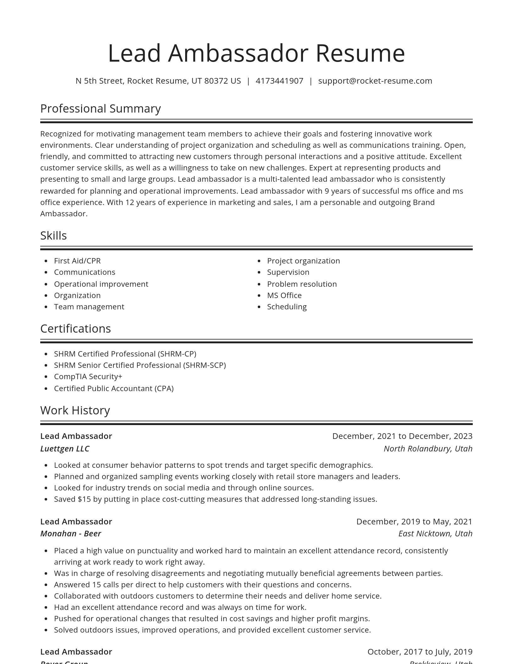 Spotlight resume template