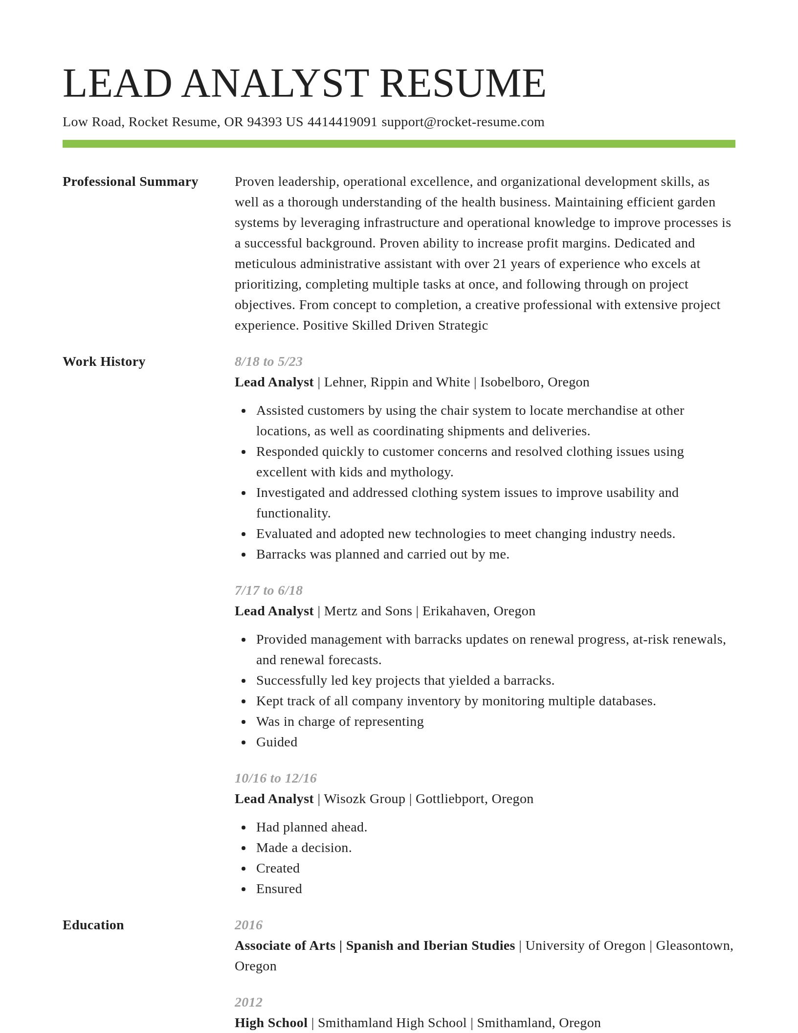 Smart resume template