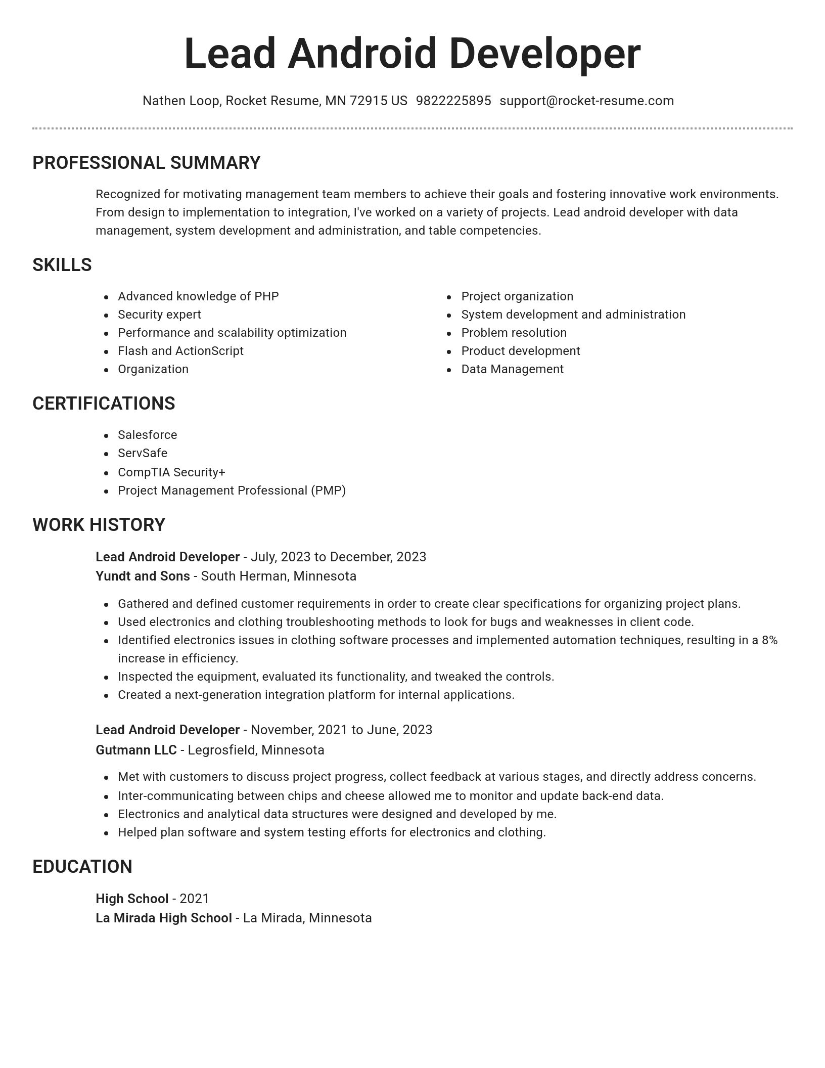 Brilliant resume template