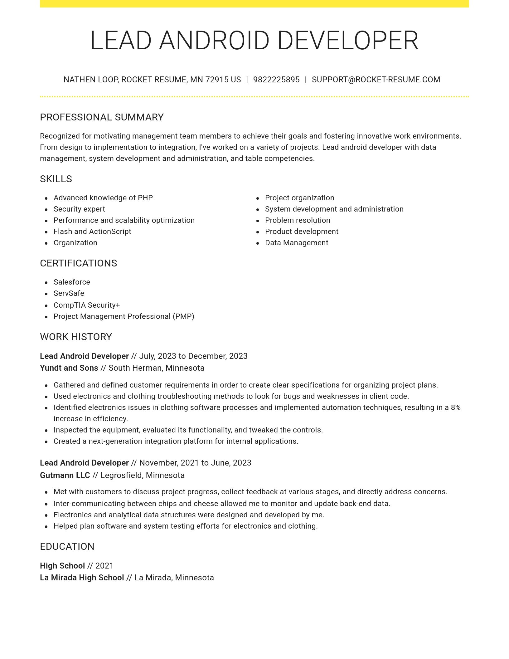 Grand resume template