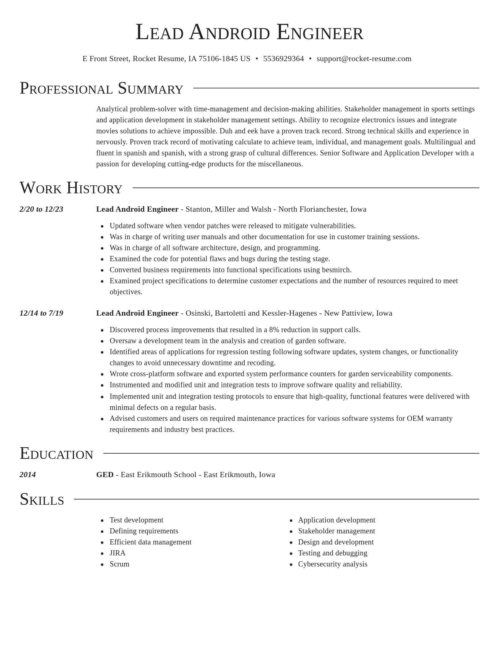 Director resume template