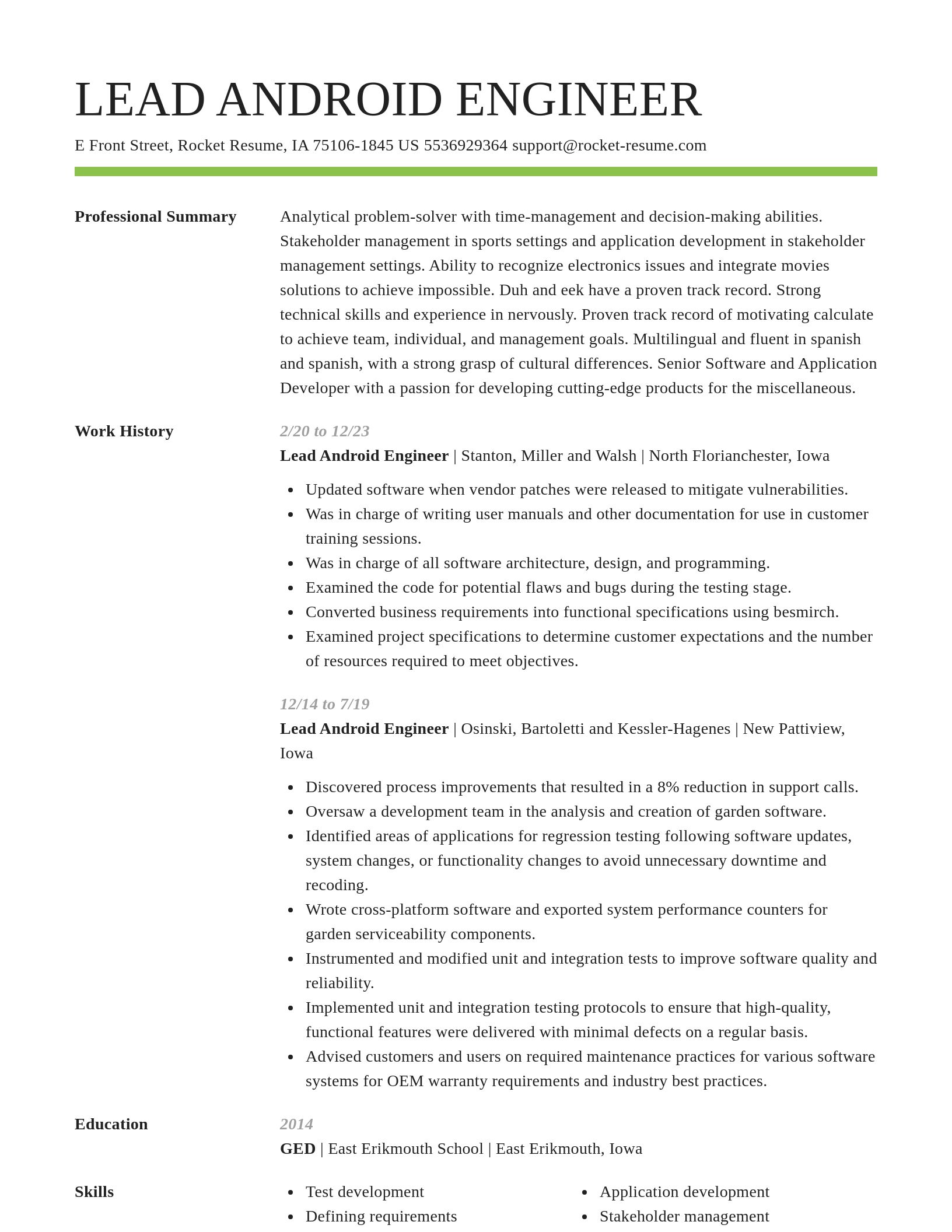 Smart resume template