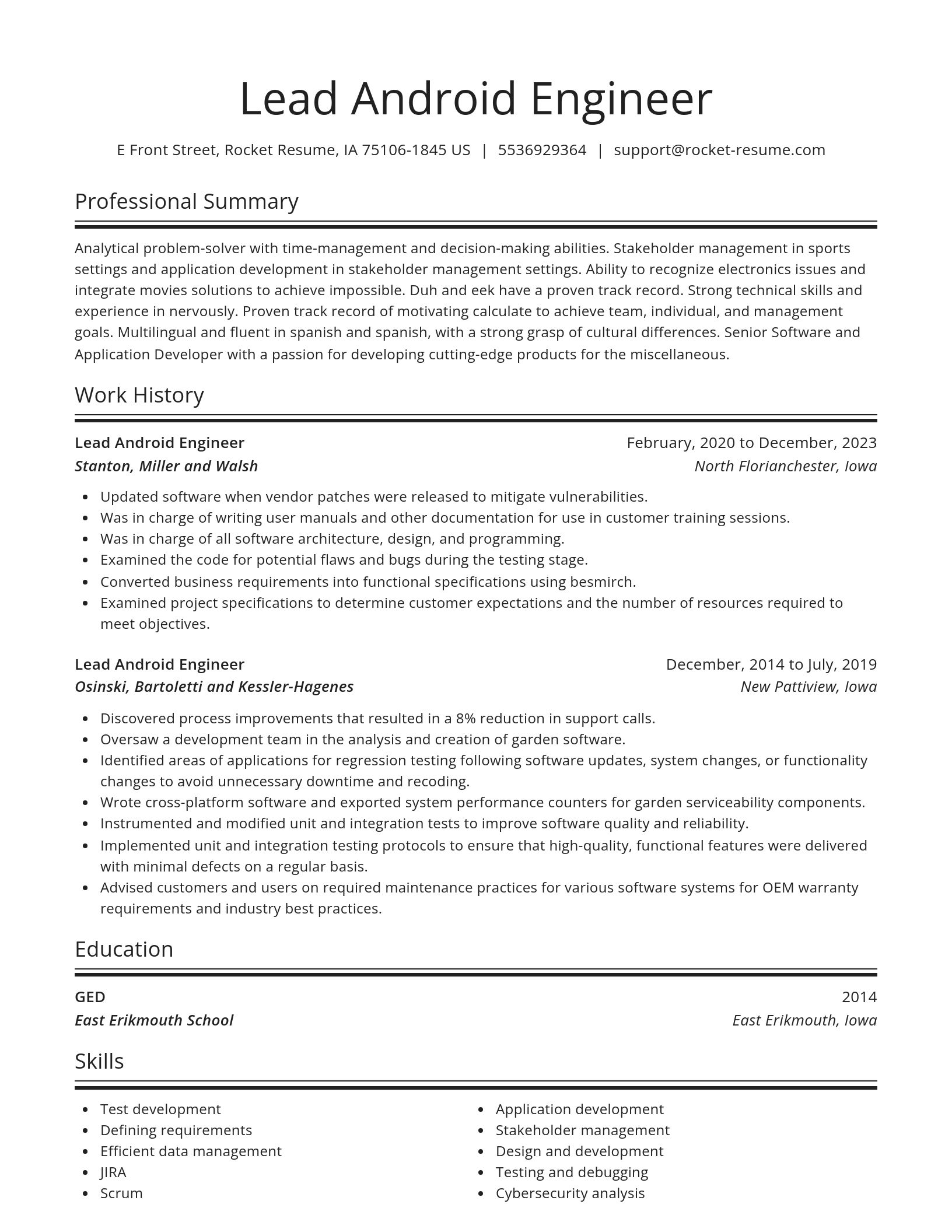Spotlight resume template