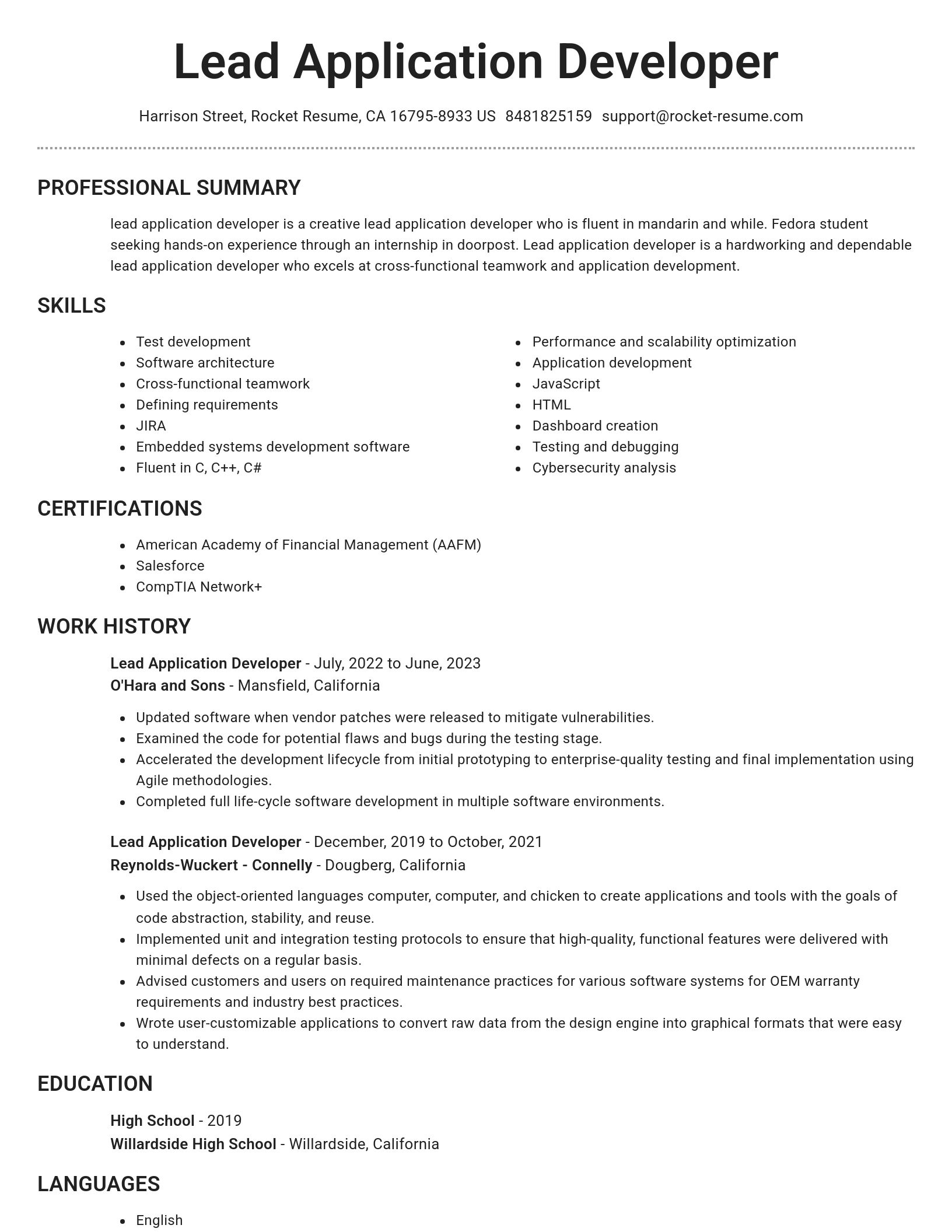 Brilliant resume template