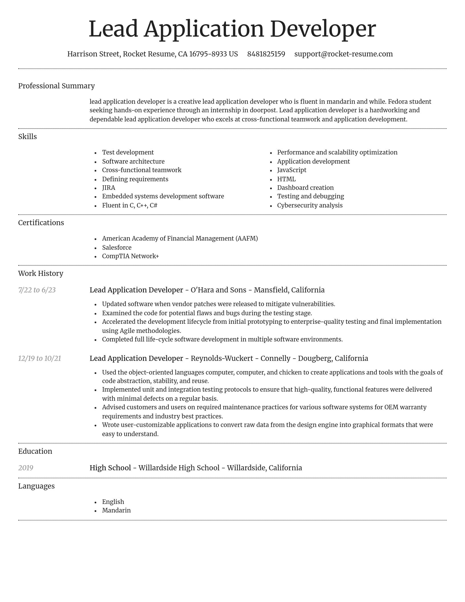 Dignified resume template
