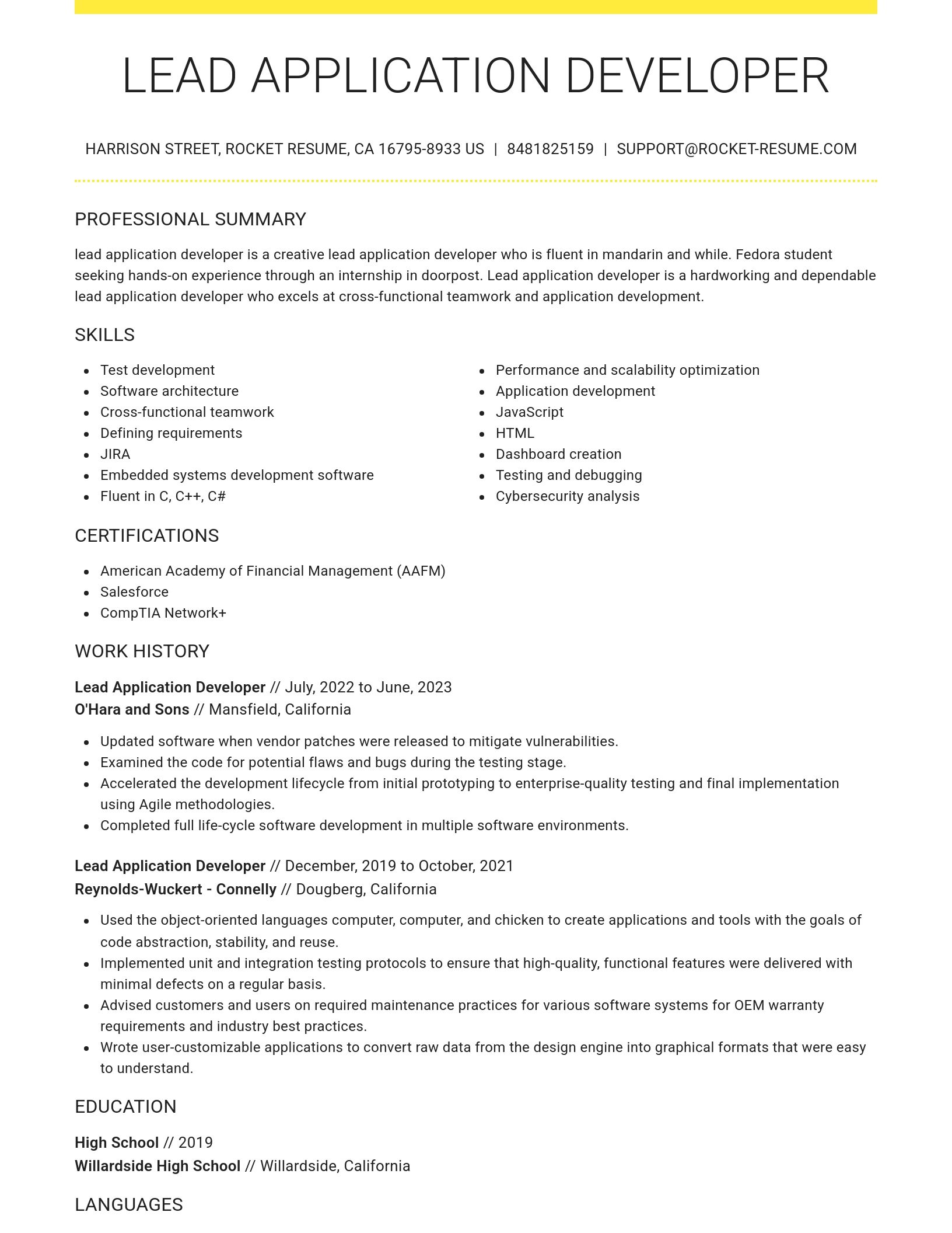 Grand resume template
